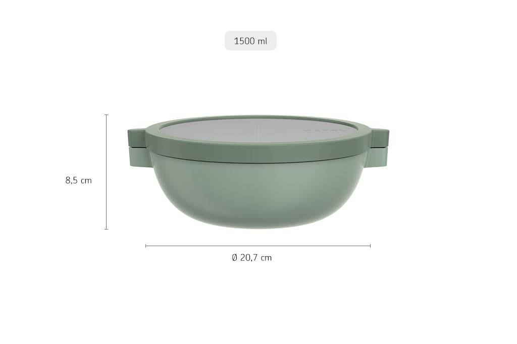 Mepal - Bento-Lunchbowl Vita - Brotdose mit Fächern - Extra Fach mit Deckel, Dressing-Deckel & Tablett - Bentobox - Salatbox to-go - Nordic blue