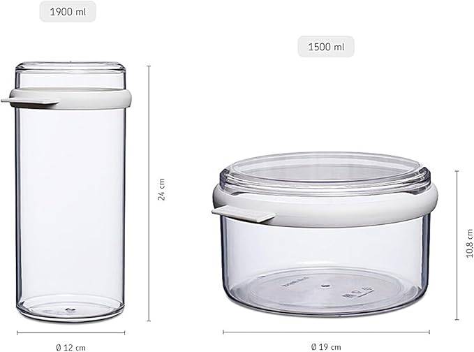 Mepal - Lebensmittelbehälter Stora Starter-Set - Transparente Aufbewahrungsbox mit Deckel für Trockene Lebensmittel - Küchenorganizer & Vorratsdose
