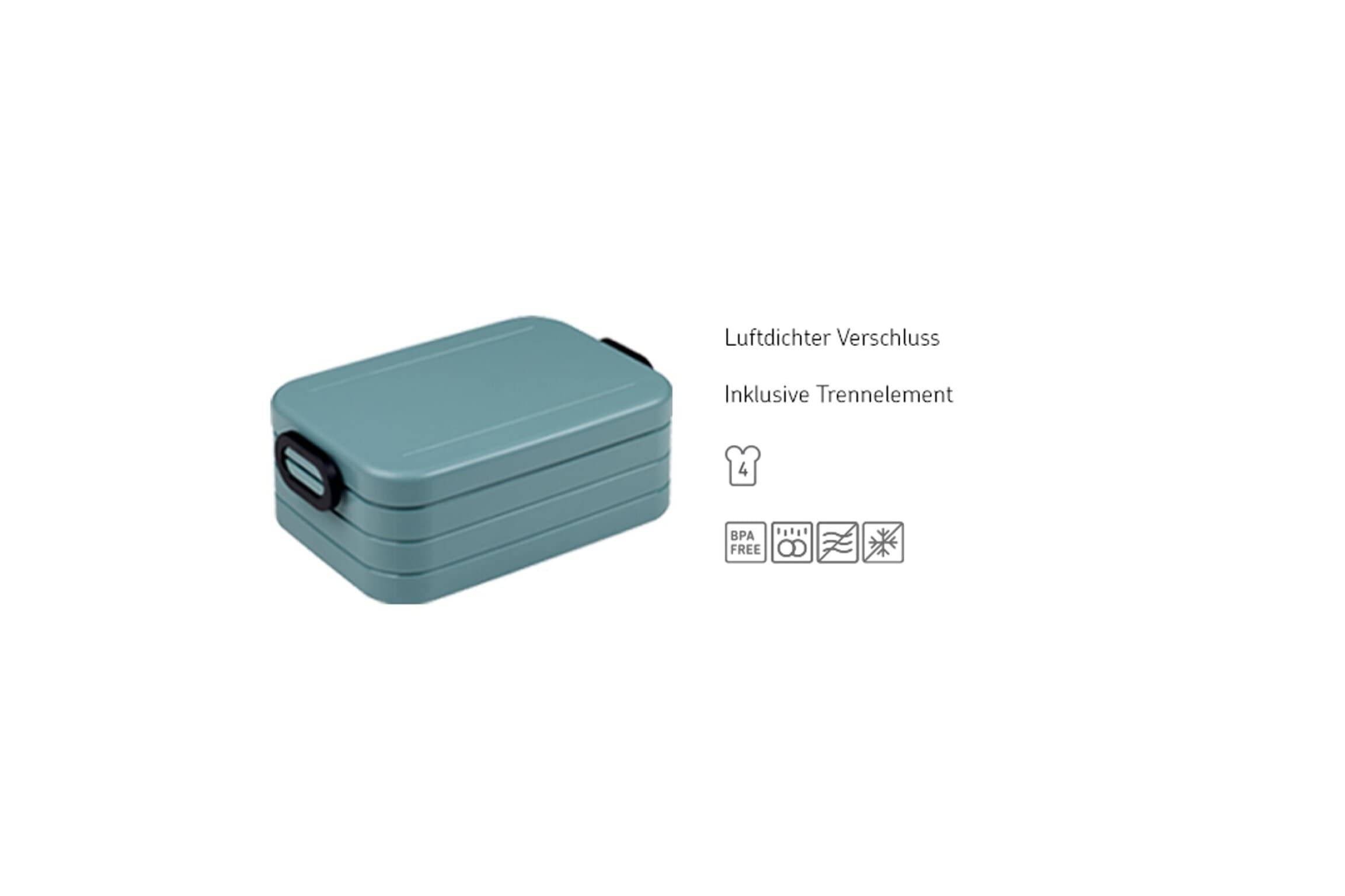Mepal Brotdose Midi - Brotdose To Go - Lunchbox für 2 Sandwiches oder 4 Brotscheiben - Meal Prep Box - Brotdose Erwachsene - Essenbox mit