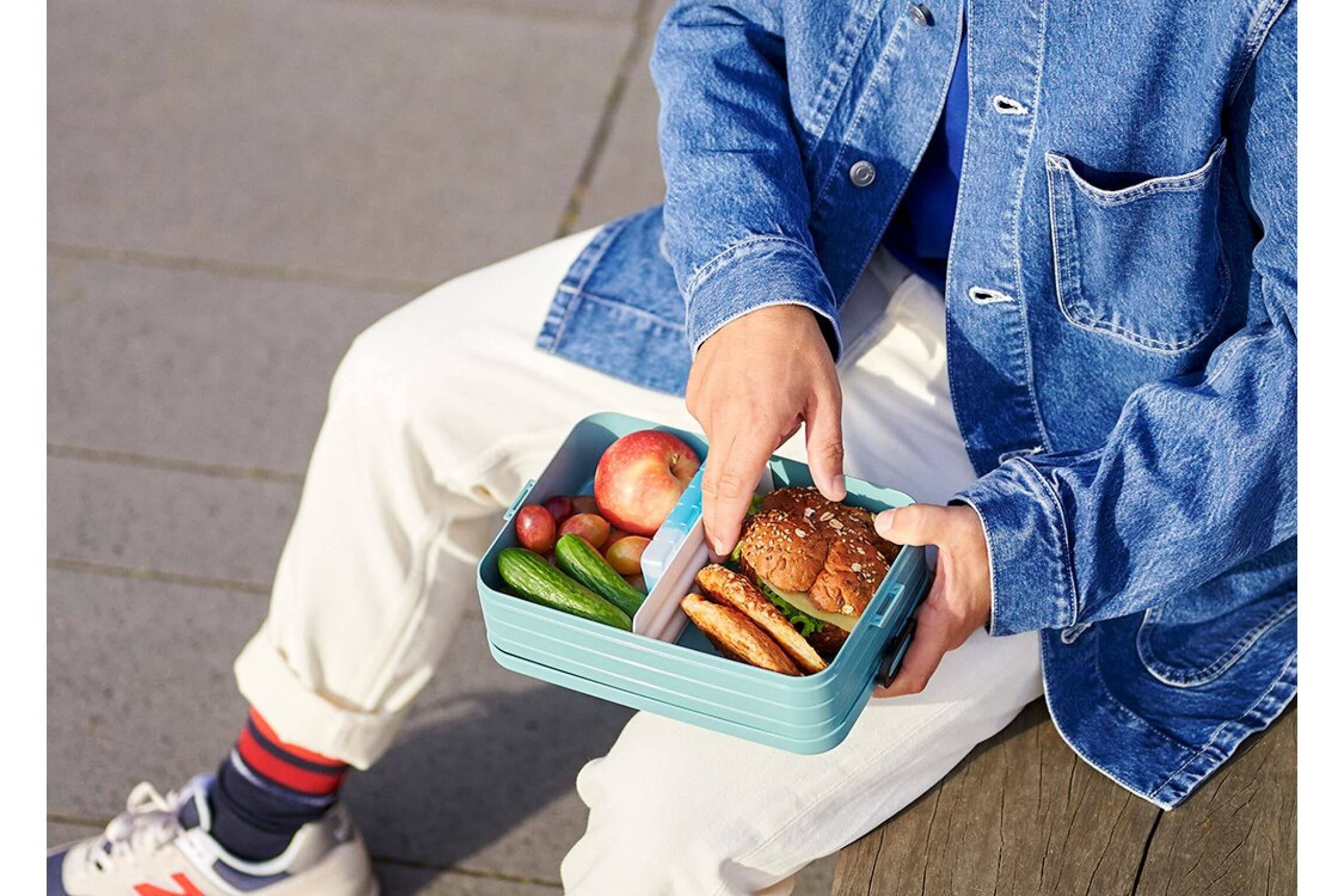Mepal Brotdose Midi - Brotdose To Go - Lunchbox für 2 Sandwiches oder 4 Brotscheiben - Meal Prep Box - Brotdose Erwachsene - Essenbox mit