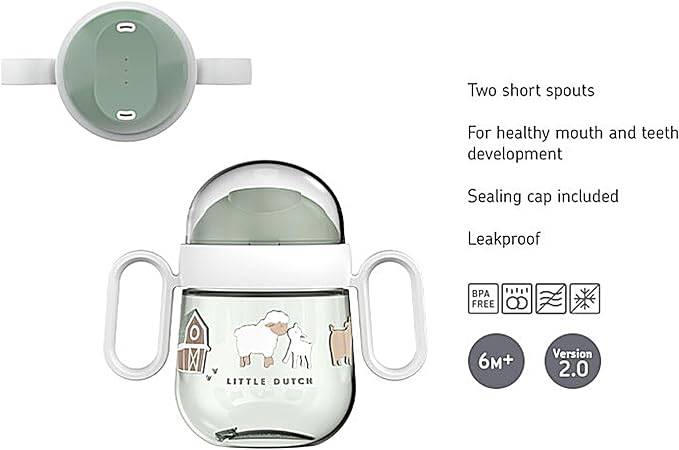 Mepal  Auslausicherer Antitropf-Trinklernbecher  Ab 6 Monaten  Baby Trinkbecher  Spülmaschinengeeignet  BPA frei  200ml  Little Farm