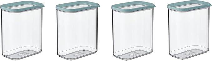 Mepal | 4-teiliges Set Vorratsdosen mit Deckel | Lebensmittelbehälter Rechteckige | Küchenorganizer aus Kunststoff | Vorratsbehälter Luftdicht |