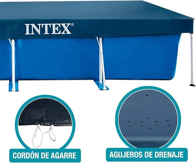 Intex | Rectangular Pool Cover | Poolabdeckplane - 260 x 160 cm | idealer Schutz für Rectangular Frame Pool