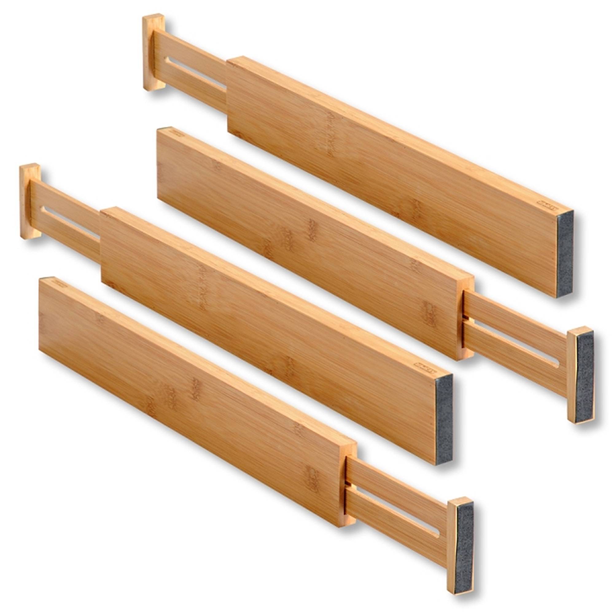 Kesper | Schubladentrenner 4er Pack, Material: Bambus, Maße: 45.5 x 1.5 x 6 cm, Farbe: Braun| 17074 13