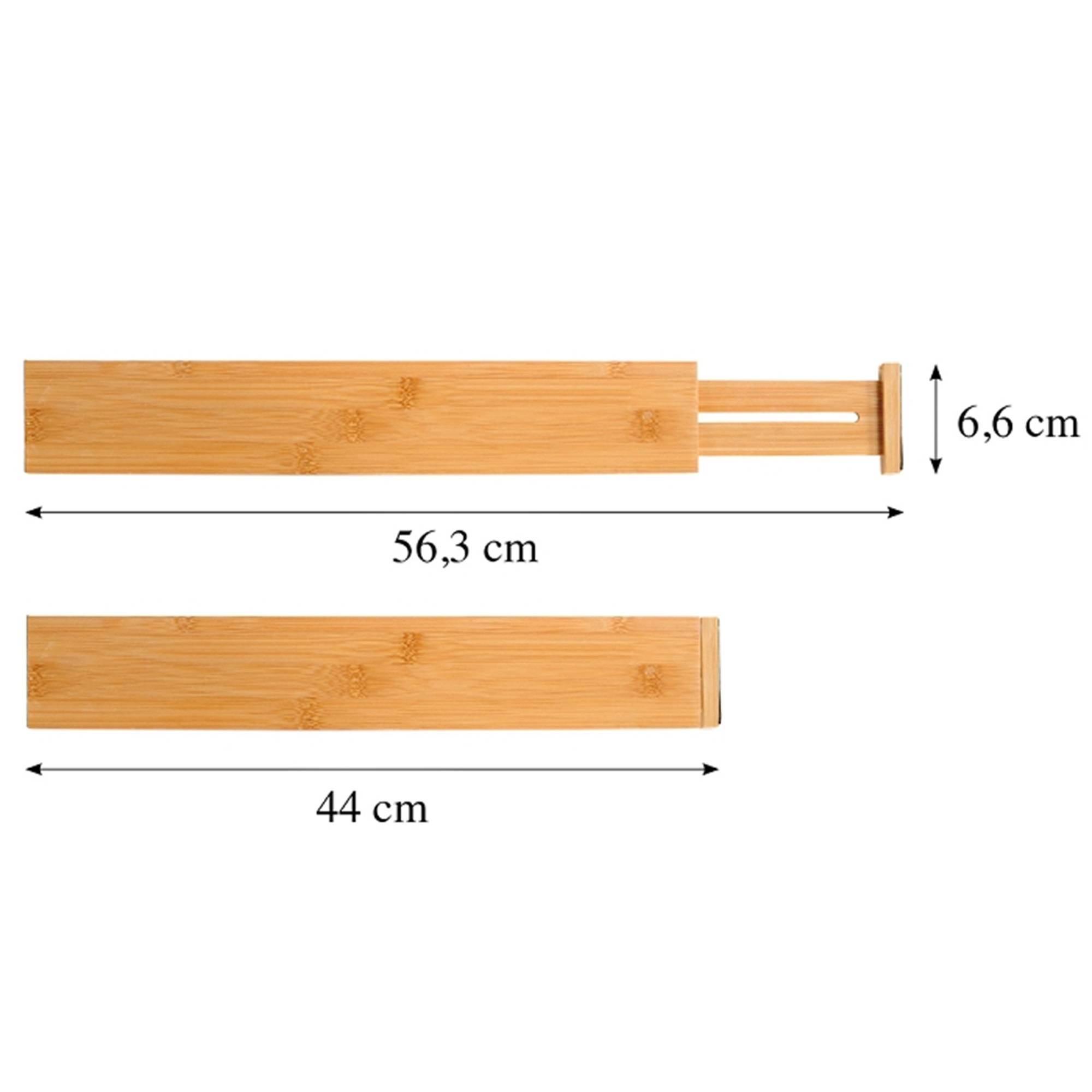 Kesper | Schubladentrenner 4er Pack, Material: Bambus, Maße: 45.5 x 1.5 x 6 cm, Farbe: Braun| 17074 13