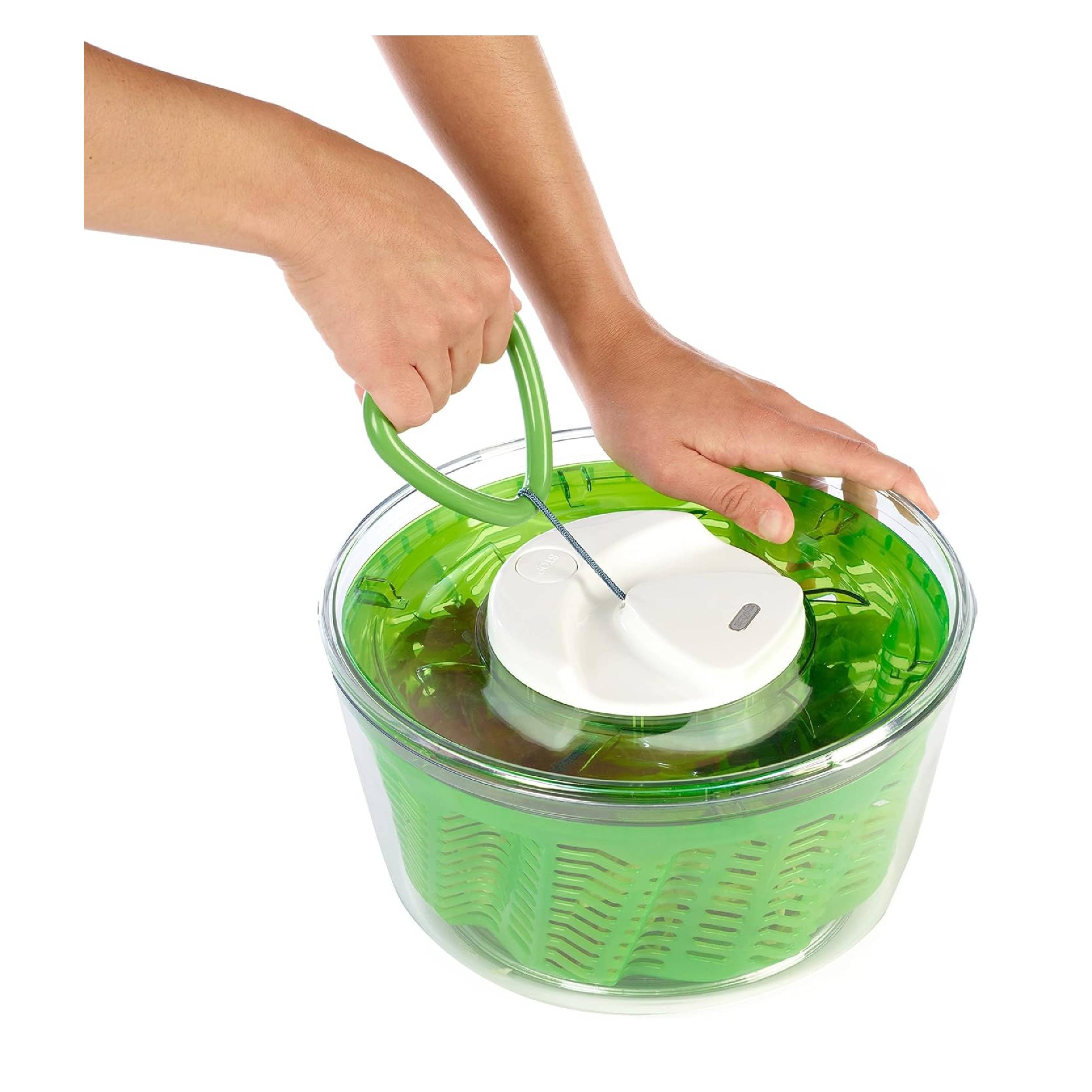 Zyliss Easy Spin 2 Salatschleuder, Fassungsvermögen 6l, Groß, Kunststoff, Grün, Salattrockner inklusive Salatschüssel, Aquavent Technologie