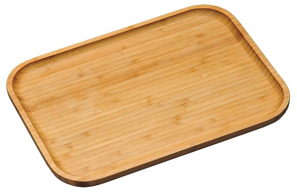 KESPER Servierbrett aus Bambus mit hochgezogenem Rand/Vesperbrett/Brotzeitbrett