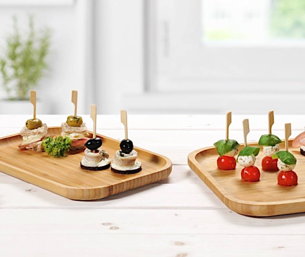 KESPER Servierbrett 58160 aus Bambus mit hochgezogenem Rand/Vesperbrett