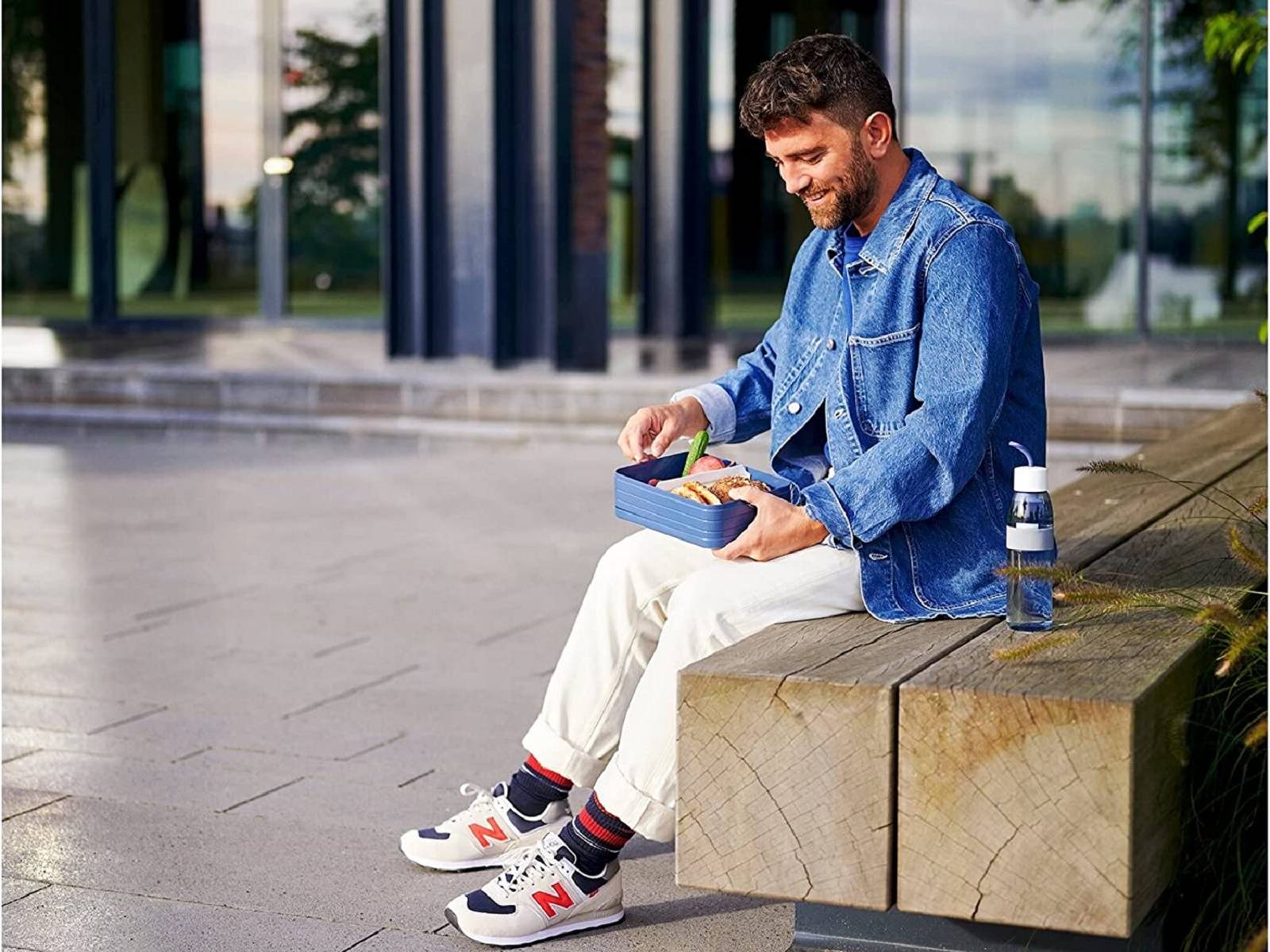 Mepal Take a Break Large – Limited Edition Cool Grey / Grau – 1500 ml Inhalt – Lunchbox mit Trennwand – ideal für Mealprep – spülmaschinen