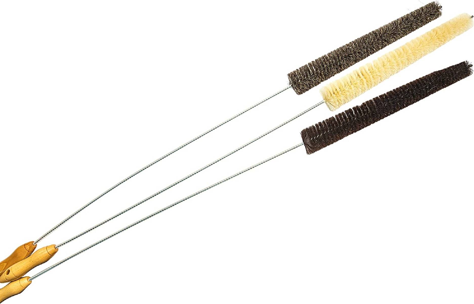 Neustanlo | Profi Heizkörperbürste 2.0 | extra weiche Ziegenhaar-Borsten | Kunststoffummantelter Edelstahldraht | Länge: 120 cm