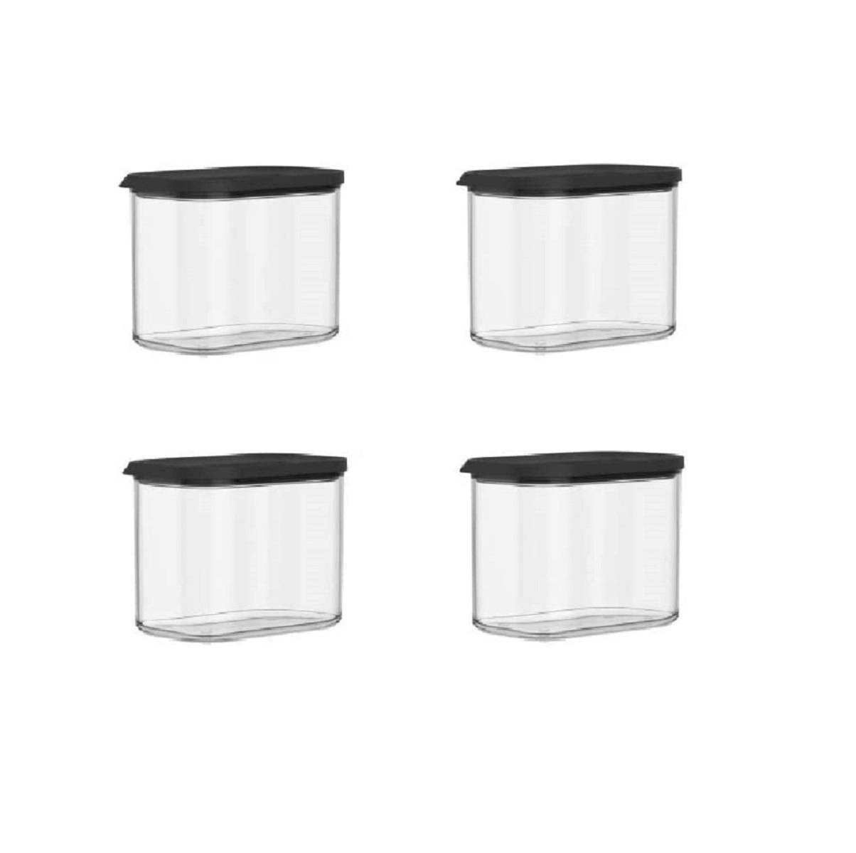 MEPAL | Vorratsdosen Set – 4-teilig | auslaufsicher & spülmaschinengeeignet | ideal für trockene Lebensmittel | Black Edition | Fassungsvermögen: