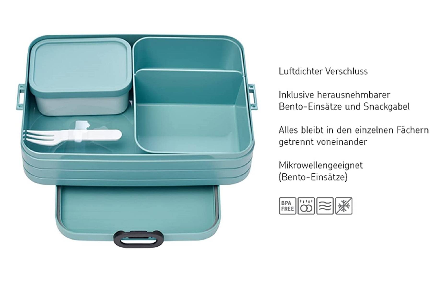 Mepal Limited Edition Bento-Lunchbox Take A – Brotdose mit Fächern, geeignet für bis zu 8 Butterbrote, TPE/pp/abs, 0 mm Silber Edition, 1500 ml