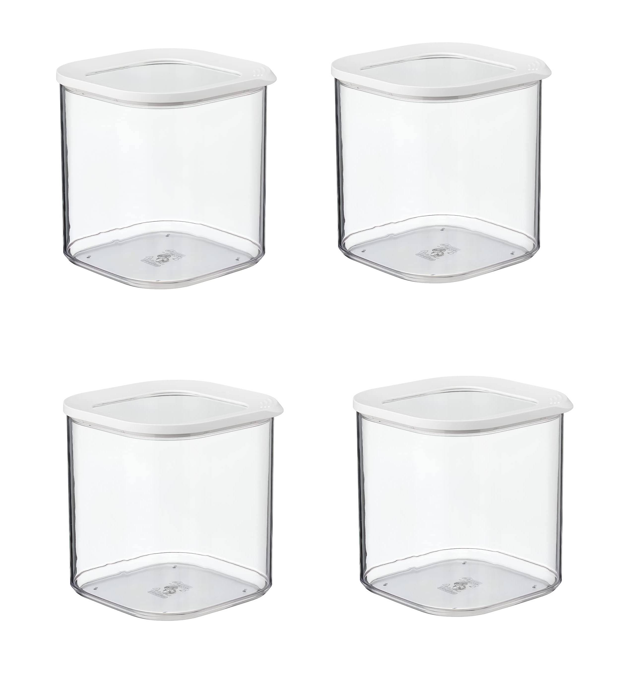 Mepal | Modula Set – 4-teilig | Vorratsdosen 2750 ml | Weiß | hygienisch & stapelbar | perfekte Aufbewahrung für Küche & Speisekammer | langlebig