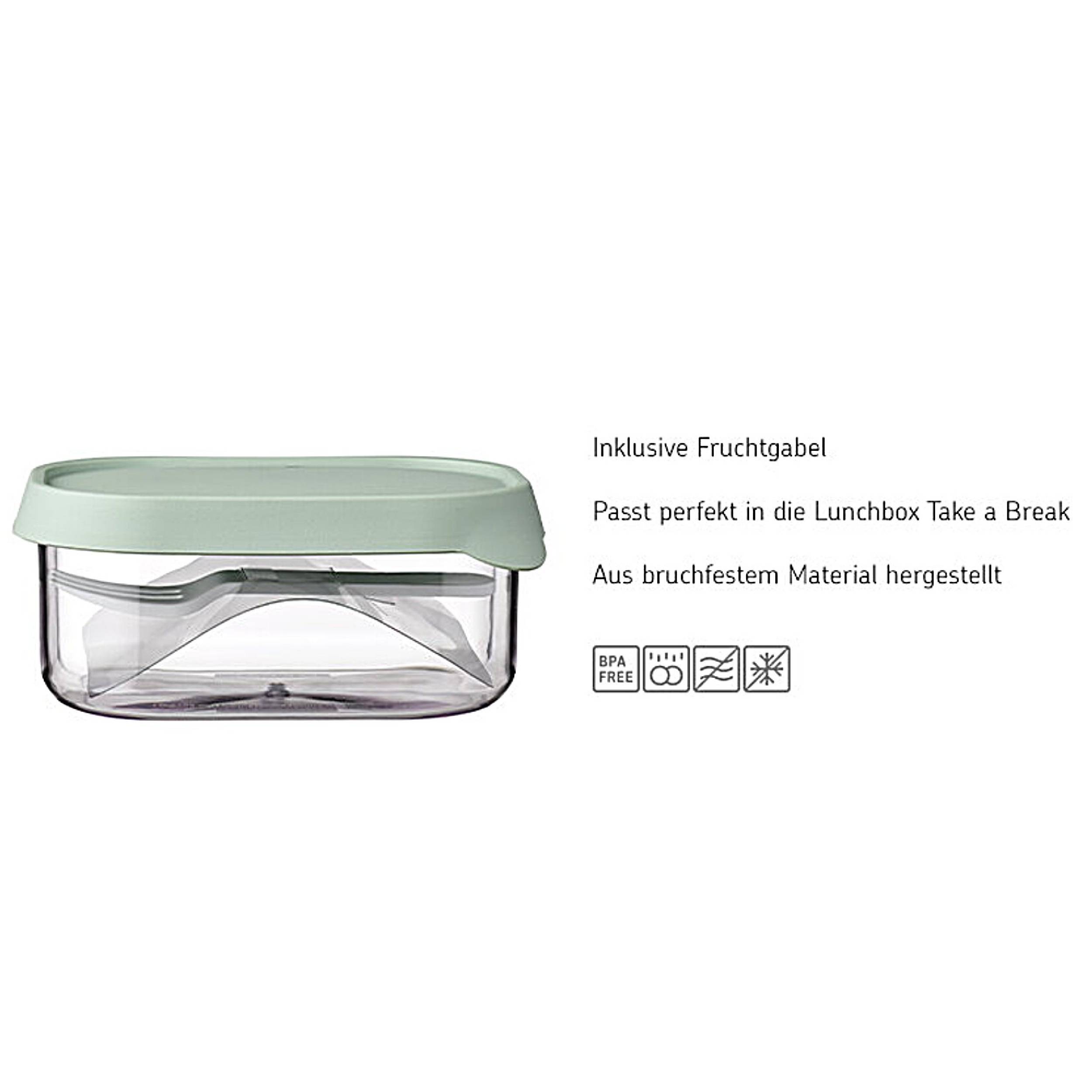 Mepal - Obstbox Campus - Obstbox zum Mitnehmen für frisches Obst - Box mit kleiner Obstgabel - Passt perfekt in die Campus Lunchbox - 250 ml