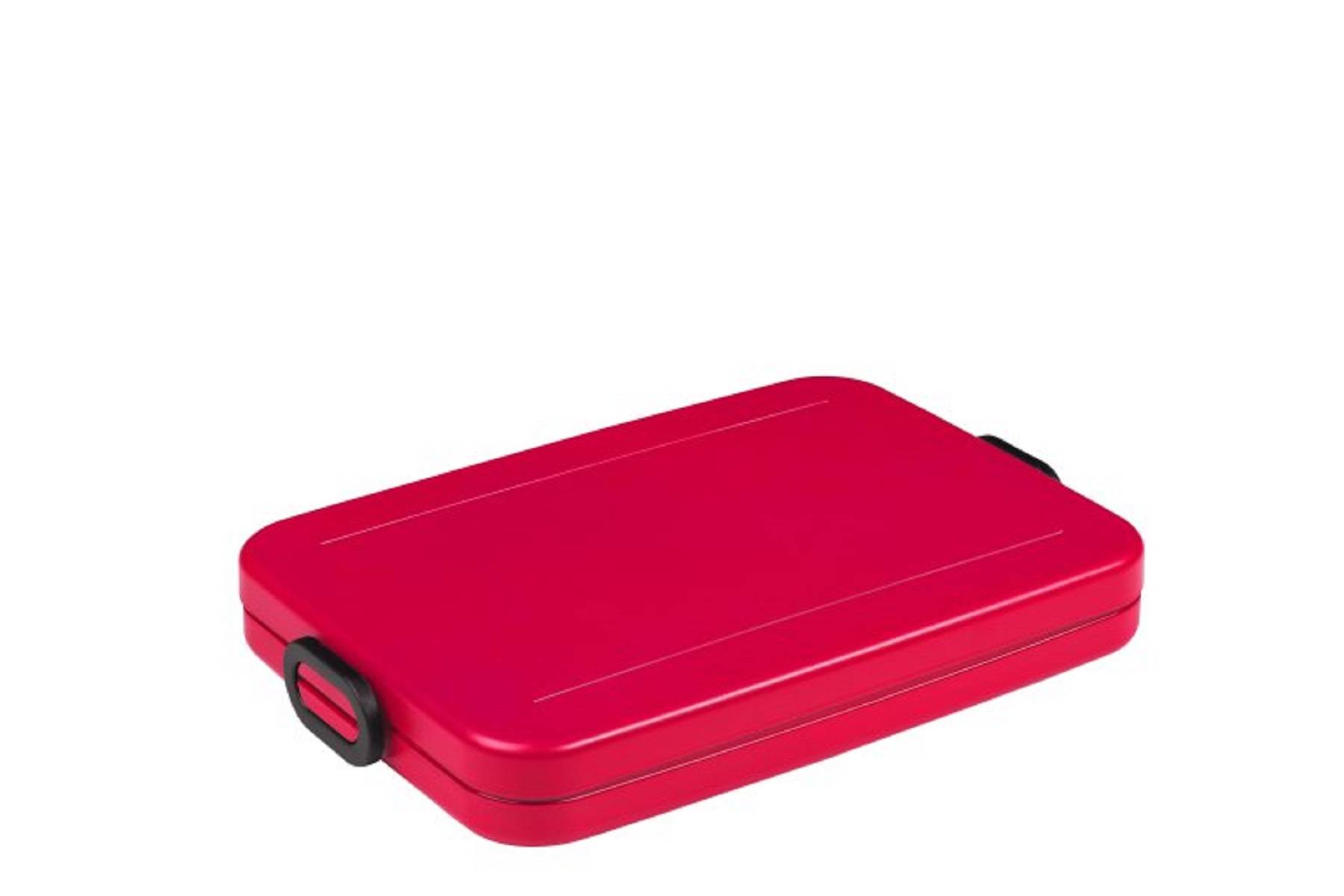 Mepal Lunchbox Take a Break flat – Nordic red – 900 ml Inhalt – Brotdose für die Laptoptasche – für bis zu 4 Butterbrote – spülmaschinenf