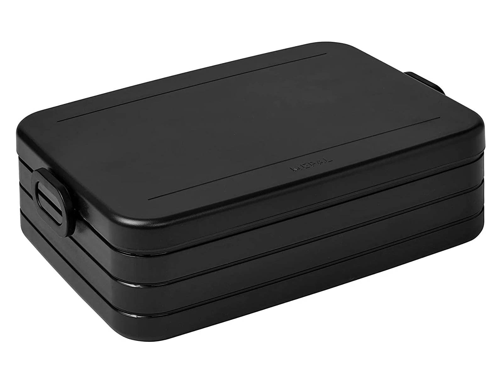 Mepal Take a Break Large – Limited Edition Schwarz / Black Edition – 1500 ml Inhalt – Lunchbox mit Trennwand – ideal für Mealprep – spülma