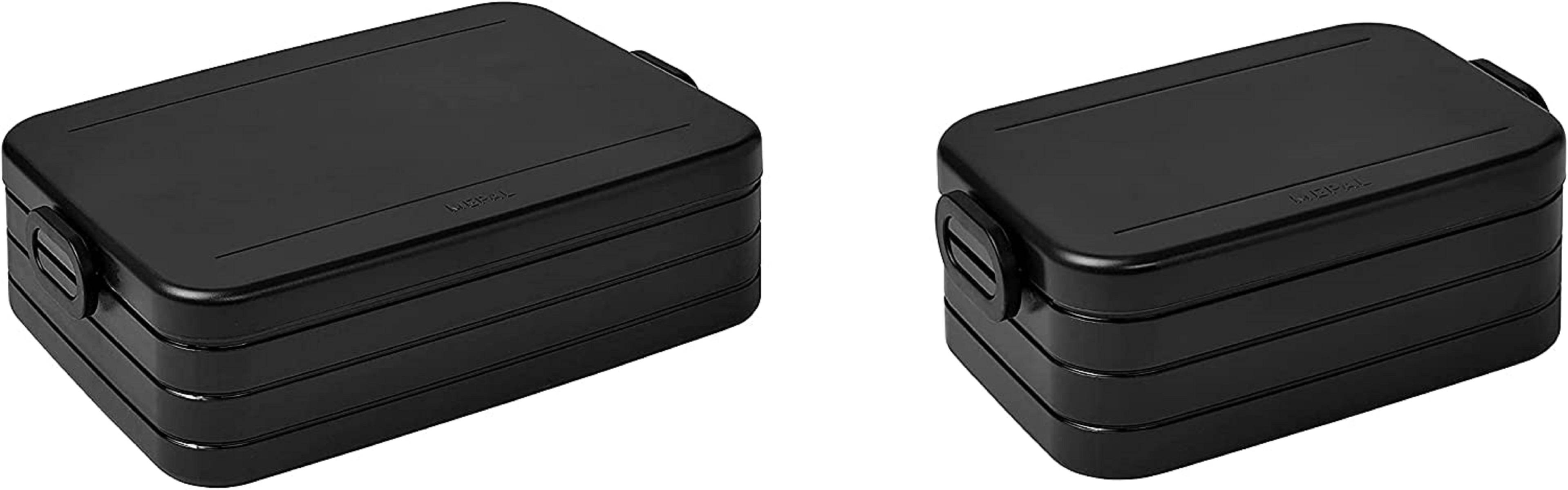 2-tlg. Mepal Take a Break Set – Limited Edition Schwarz / Black Edition – Groß / Klein – Lunchbox mit Trennwand – ideal für Mealprep – sp