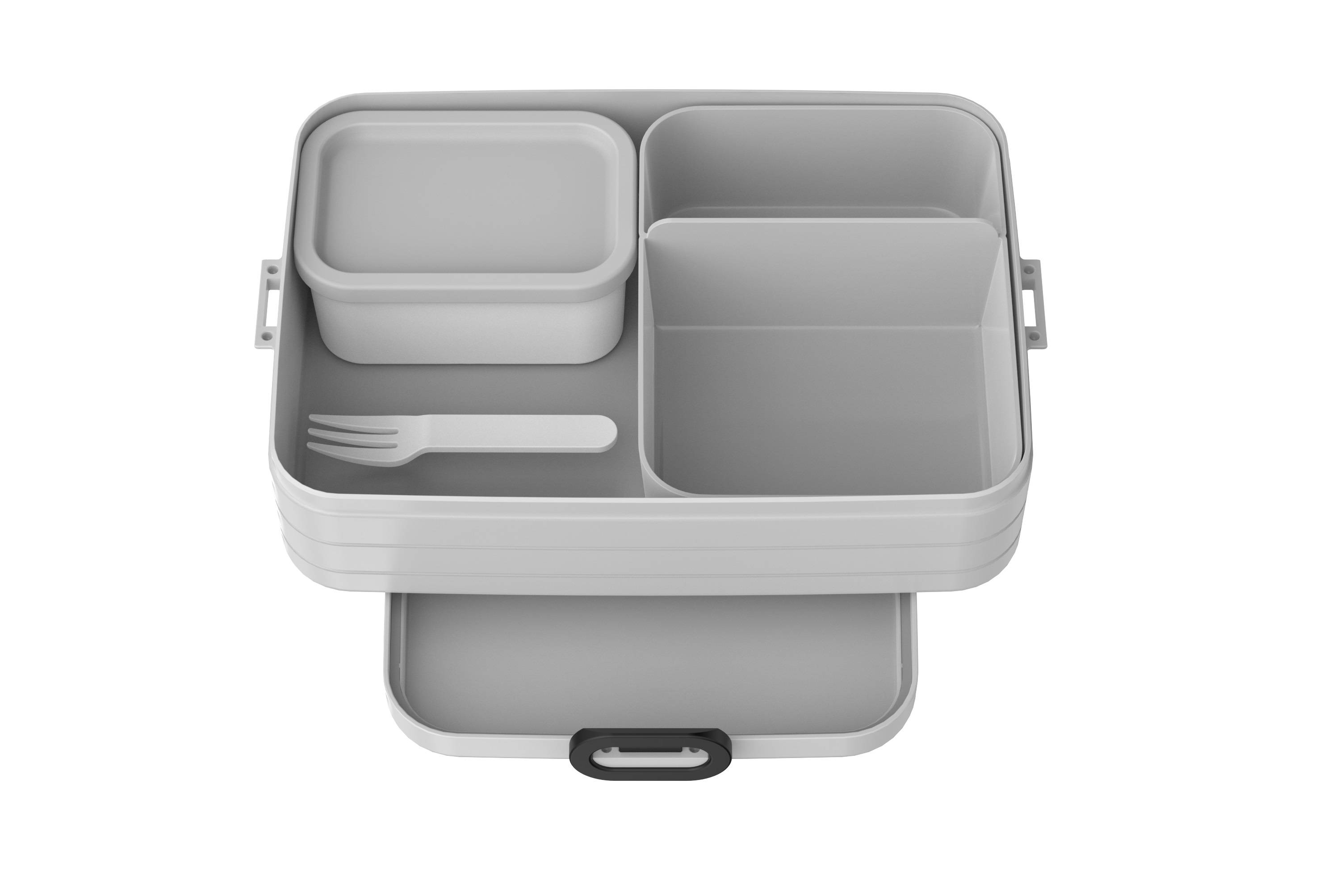 Mepal Bento-Lunchbox Large Take A – Brotdose mit Fächern, geeignet für bis zu 4 BZW. 8 Butterbrote, TPE/pp/abs, 0 mm Cool Grey - Grau, 1500 ml