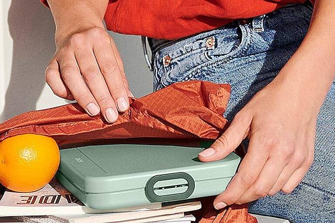 Mepal Brotdose Flat  Brotdose To Go - Lunchbox für 4 Brotscheiben - Meal Prep Box - Brotdose Erwachsene - Essenbox mit Unterteilung - Nordic sage