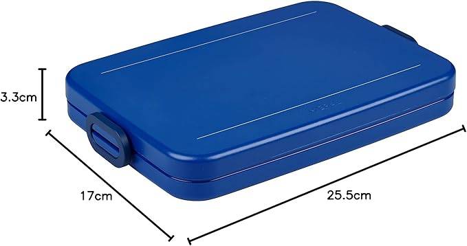 Mepal Brotdose Flat  Brotdose To Go - Lunchbox für 4 Brotscheiben - Meal Prep Box - Brotdose Erwachsene - Essenbox mit Unterteilung - Vivid blue