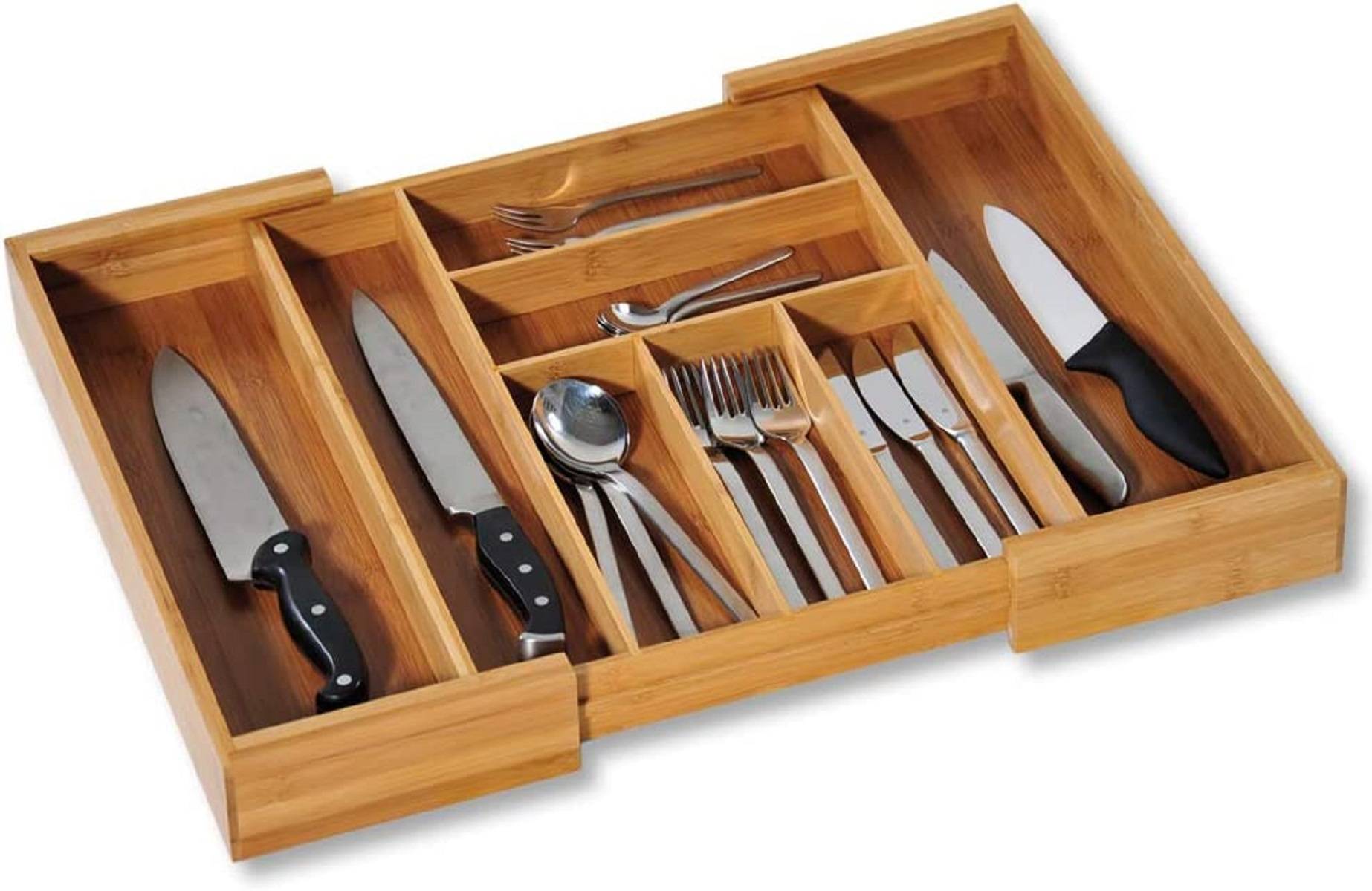 KESPER 17085-13 | Variabler Besteckkasten | Bambus | ausziehbar von 35-58 cm