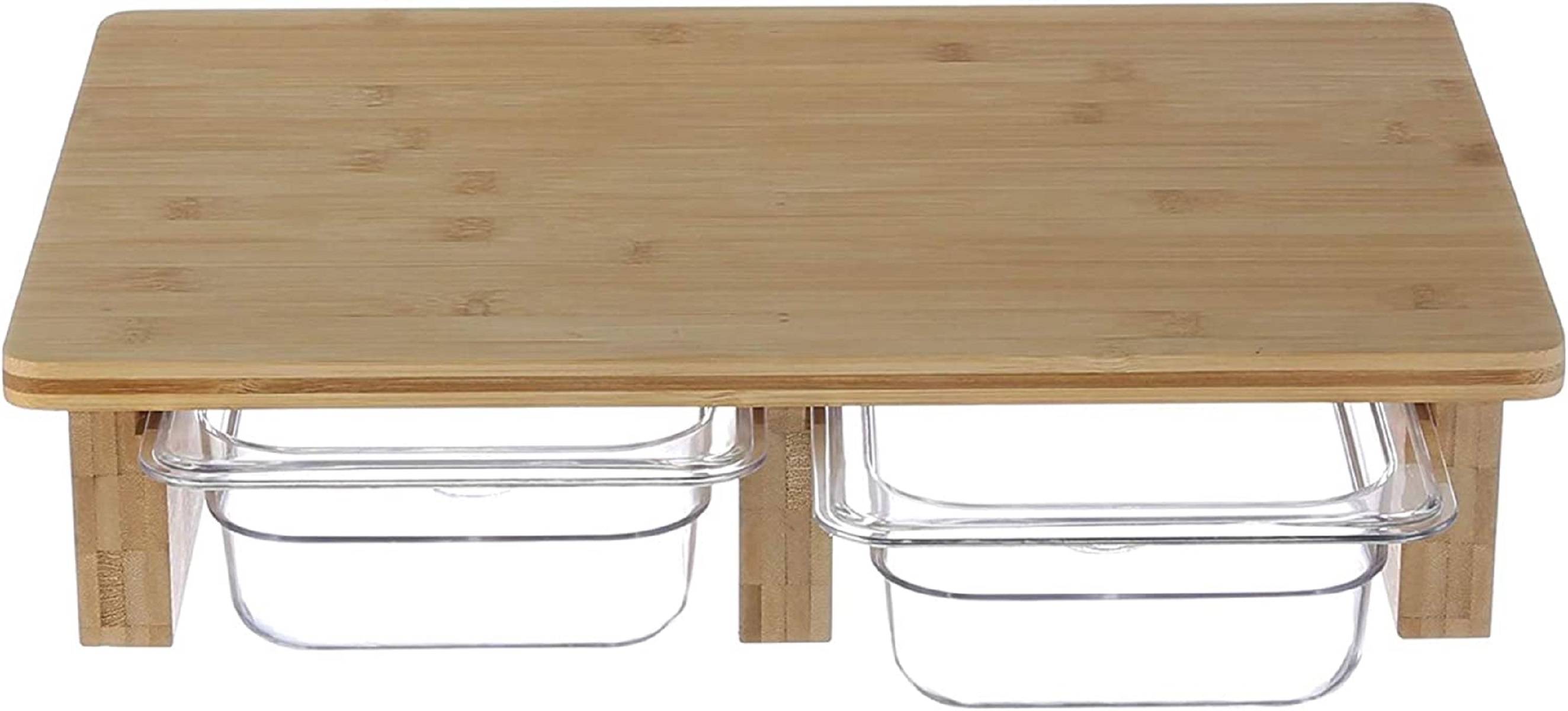 KESPER 58353 Schneidebrett mit Auffangschalen aus Kunststoff/Schneidbrett/Schneidebrett Holz