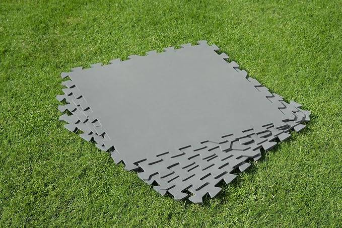 Bestway | Flowclear Pool-Bodenschutzfliesen | 9 Stück á 50 x 50 cm | Grau | ideal um Schutz des Poolbodens und des Rasens