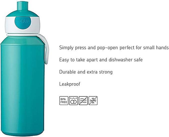 Drinkflasche Pop-up Campus 400 ml | Wild Tiger Design | Einhändige Bedienung | Leicht und robust | Perfekt für unterwegs | BPA-frei und spülmaschin