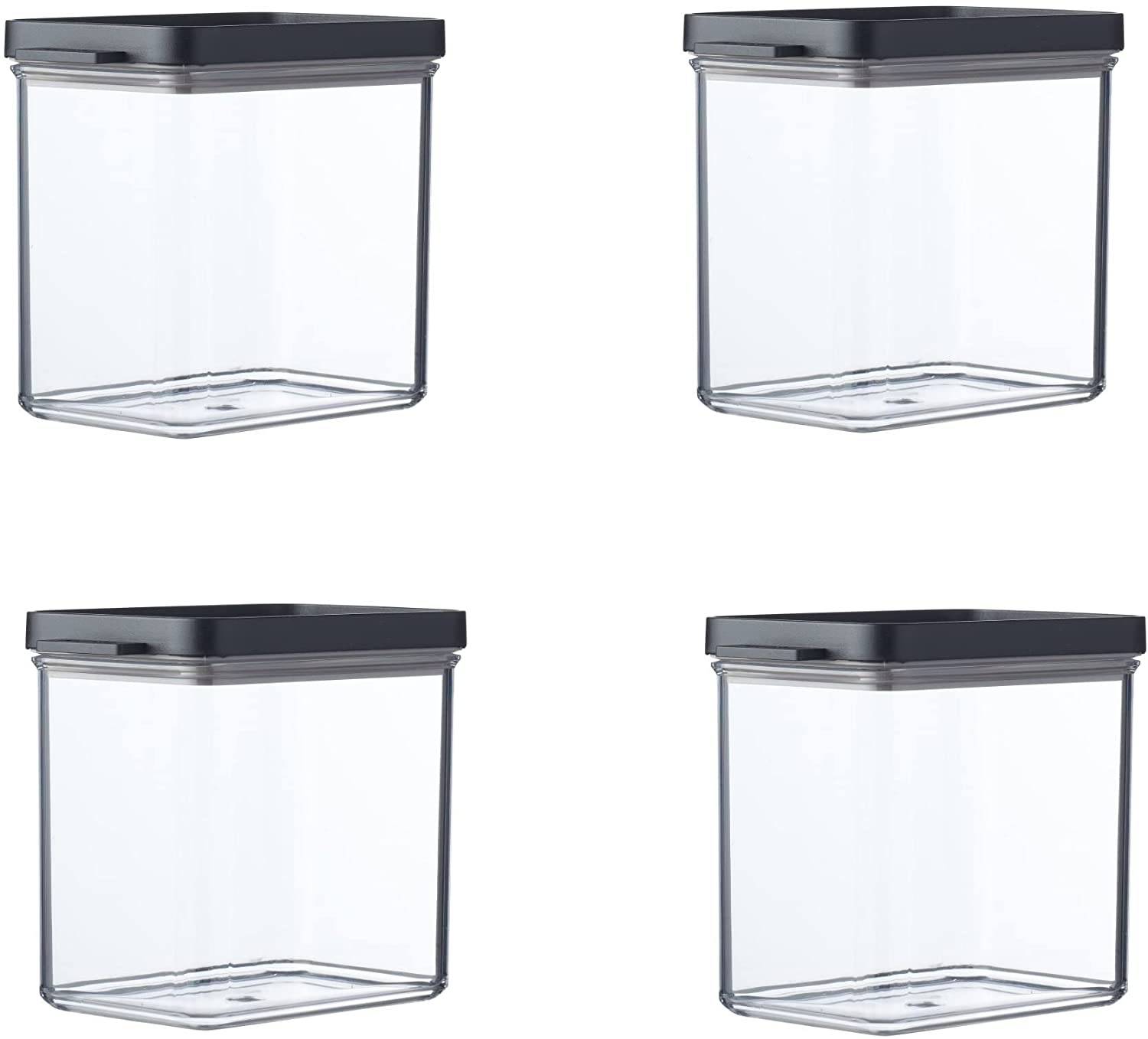 Mepal | Omnia Vorratsdosen-Set | rechteckig 1100 ml | Nordic Black | stapelbar & platzsparend | für frische Lebensmittel