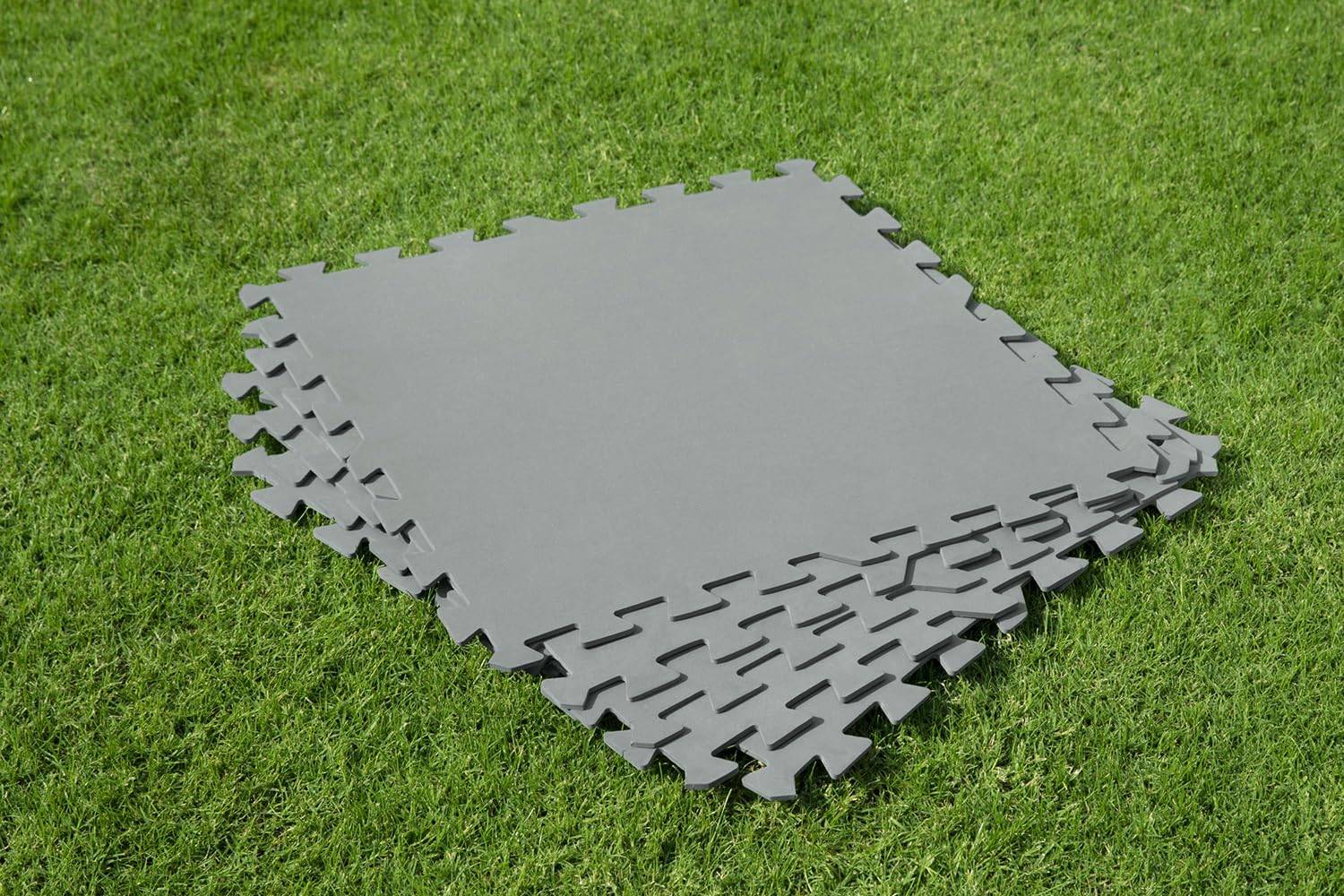 Bestway | Flowclear Pool-Bodenschutzfliesen | 9 Stück á 50 x 50 cm | Grau | ideal um Schutz des Poolbodens und des Rasens