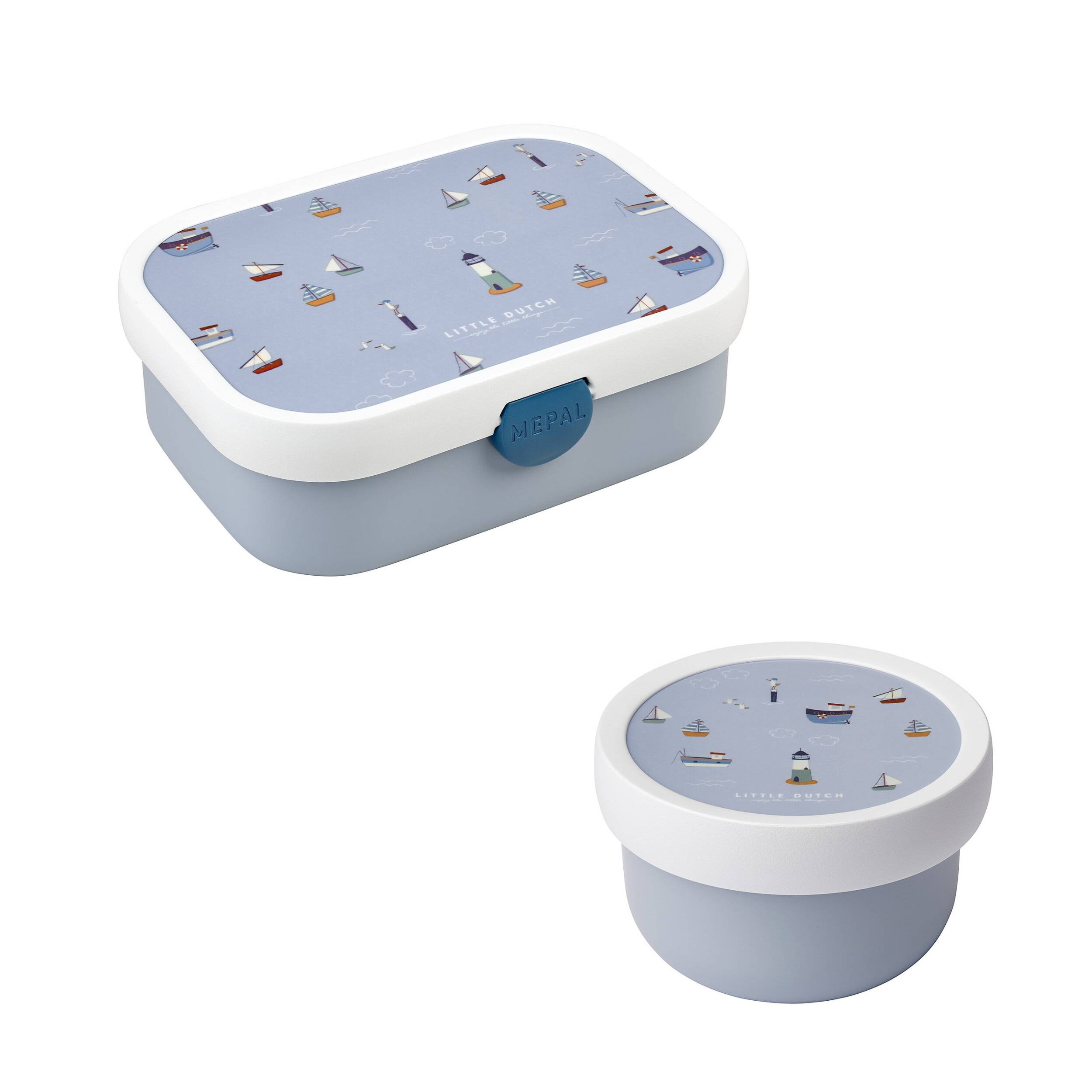 Mepal | Kinder Obst- und Bento Box | Campus meets Fruits | Spülmaschinenfest & BPA-frei | 300 & 750 ml | Mit Fächern, Gabel & Clip-Verschluss | Perf