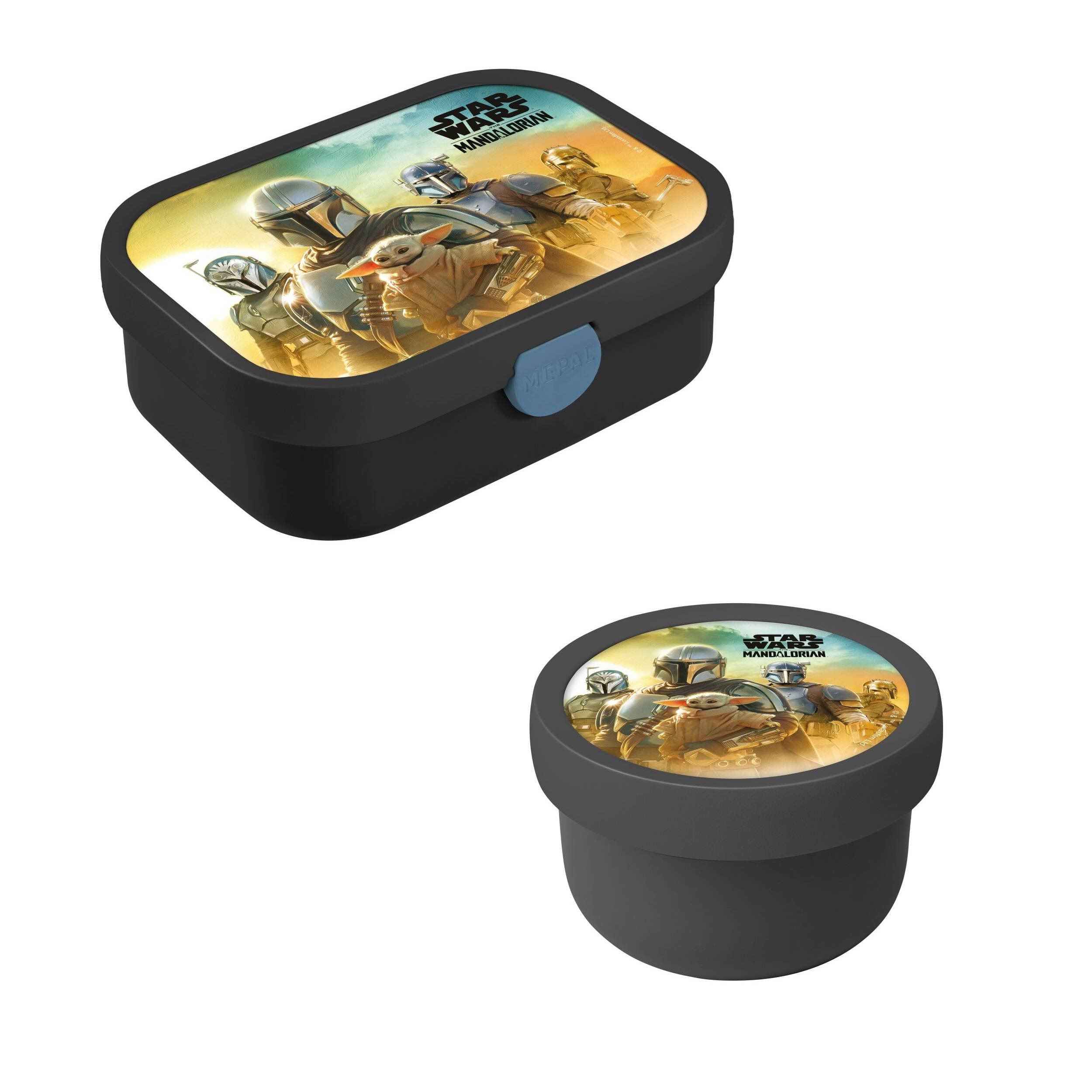 Mepal | Kinder Obst- und Bento Box | Campus meets Fruits | Spülmaschinenfest & BPA-frei | 300 & 750 ml | Mit Fächern, Gabel & Clip-Verschluss | Perf