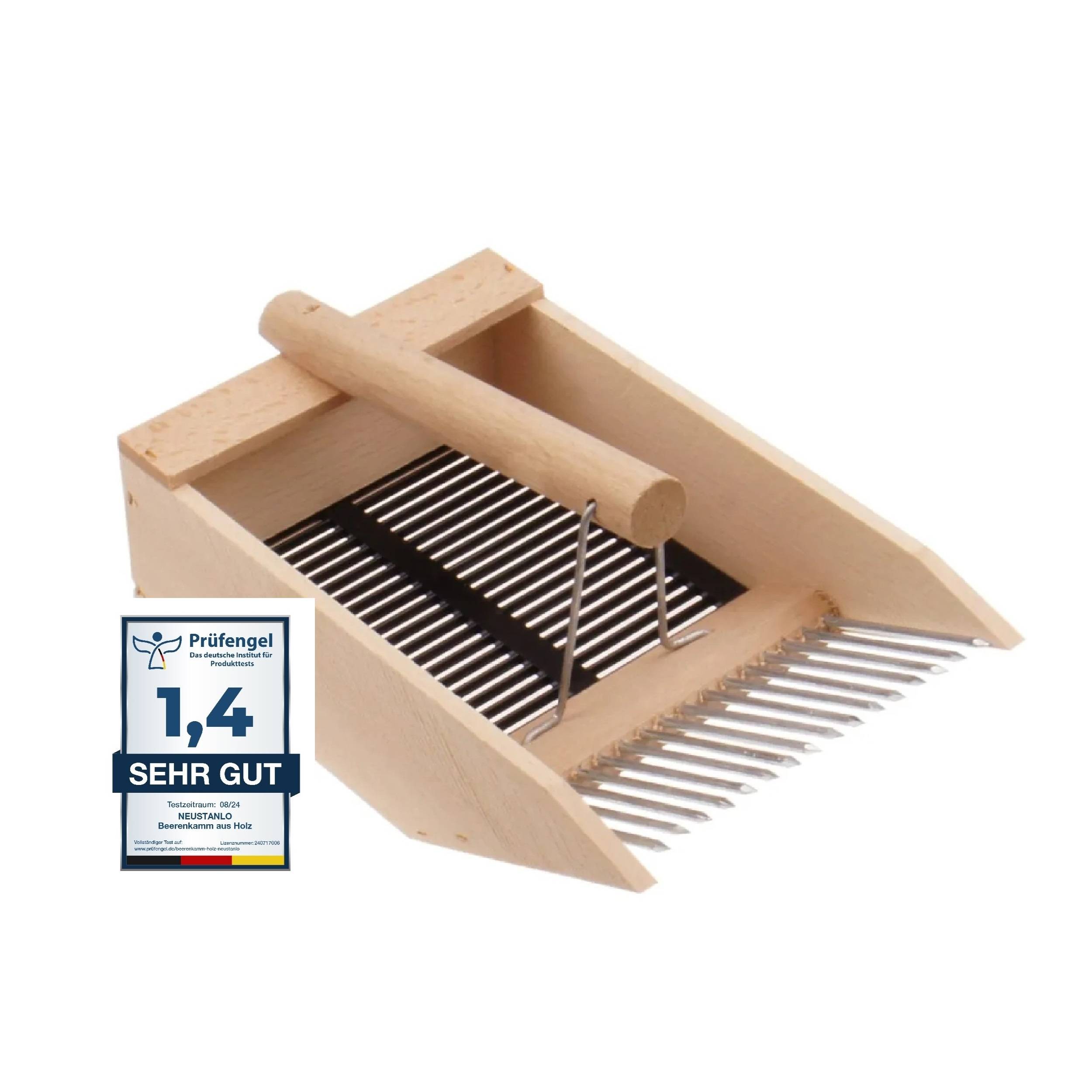 Neustanlo | Beerenpflücker | aus hochwertigen PEFCTM-zertifiziertem Buchenholz mit Kunststoffeinsatz | verzinkter Eisendraht mit Korrosionsschutz