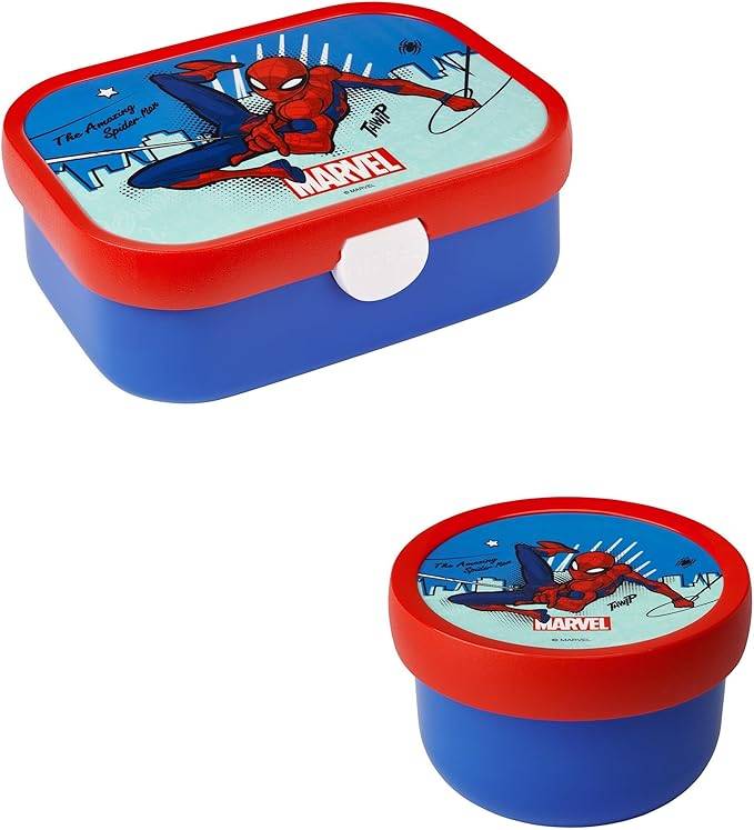 Mepal | Kinder Obst- und Bento Box | Campus meets Fruits | Spülmaschinenfest & BPA-frei | 300 & 750 ml | Mit Fächern, Gabel & Clip-Verschluss | Perf