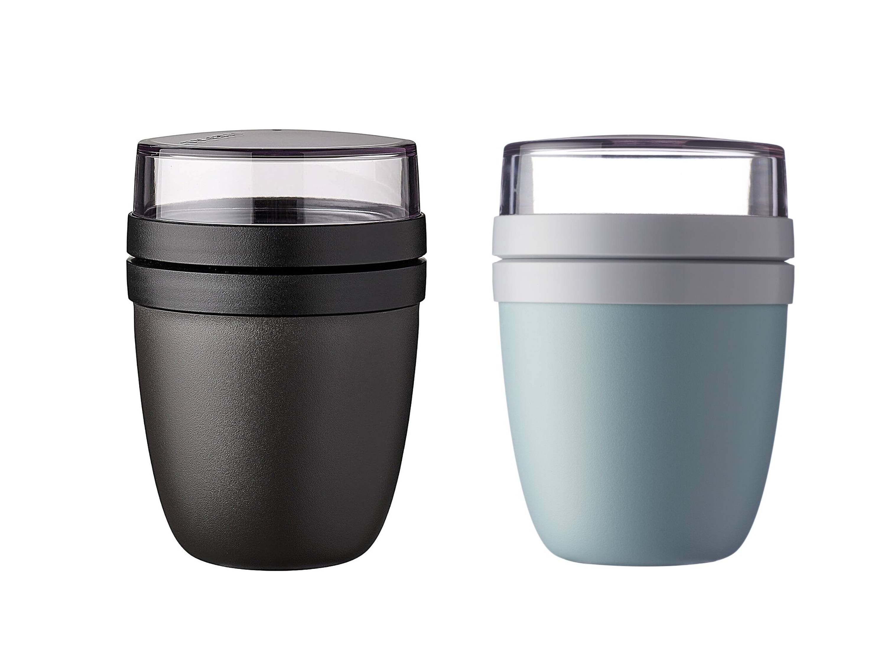 Mepal - Lunchpot Ellipse Mixed - Nordic Black + Nordic Green – 500 ml praktischer Reisebecher, Joghurtbecher, To go Becher – Geeignet für Tiefkü