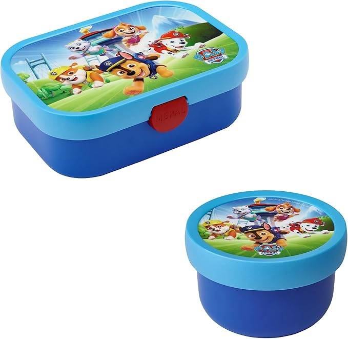 Mepal | Kinder Obst- und Bento Box | Campus meets Fruits | Spülmaschinenfest & BPA-frei | 300 & 750 ml | Mit Fächern, Gabel & Clip-Verschluss | Perf