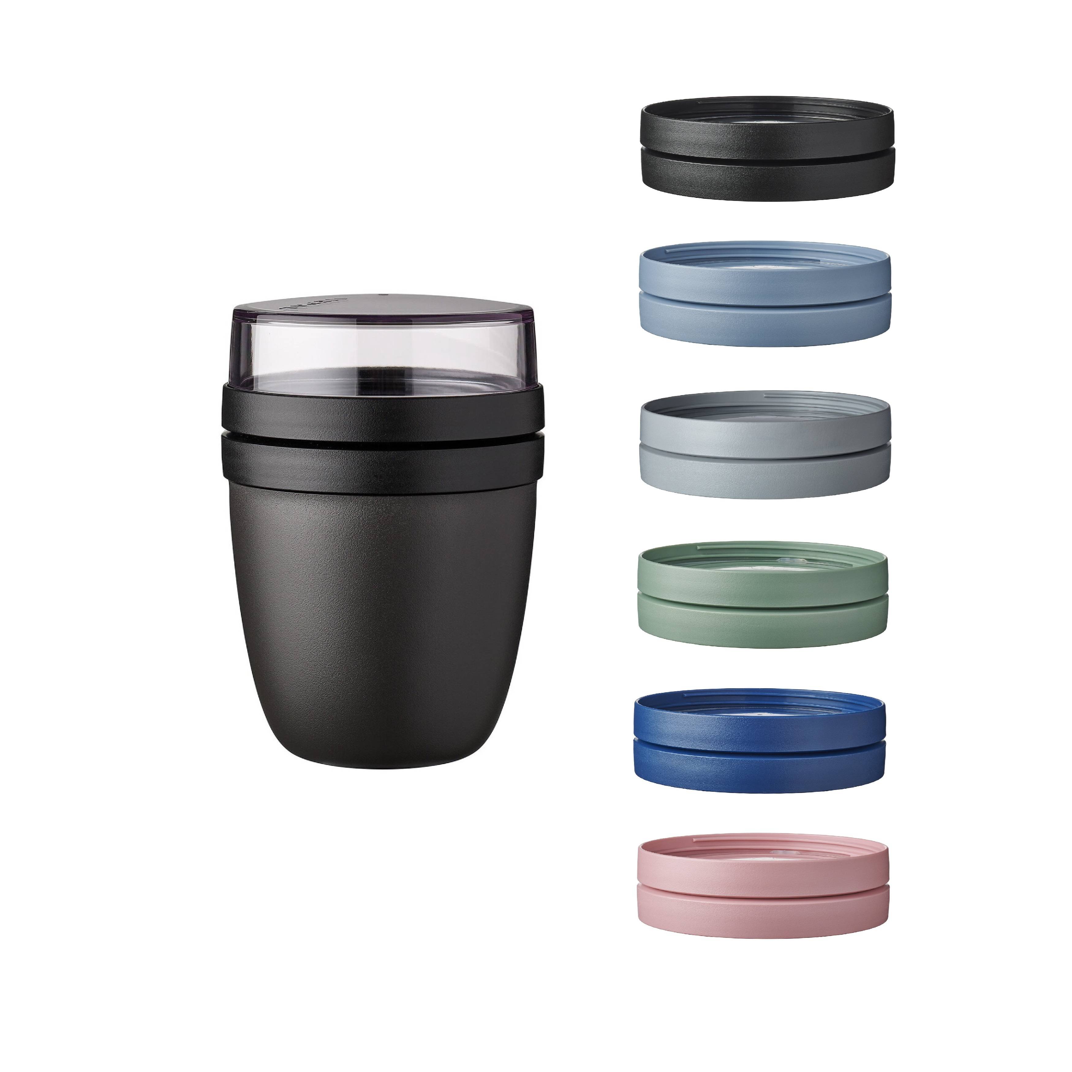 Mepal | Lunchpot Vario Ellipse | kreiere deinen individuellen Lunchpot | vielseitiger Müslibecher | Tiefkühl-, Mikrowellen- und spülmaschinengeeign