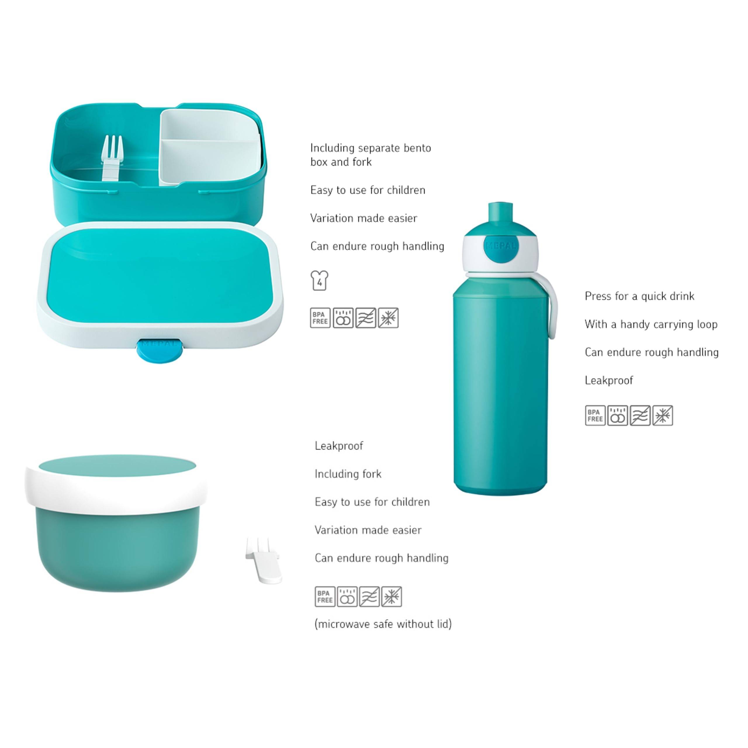 Mepal | Lunchset Campus | kindgerechtes Design | lebensmittelecht & Spülmaschinengeeignet | bezaubernder Einhorn-Look | perfekt für Schule und Ausfl