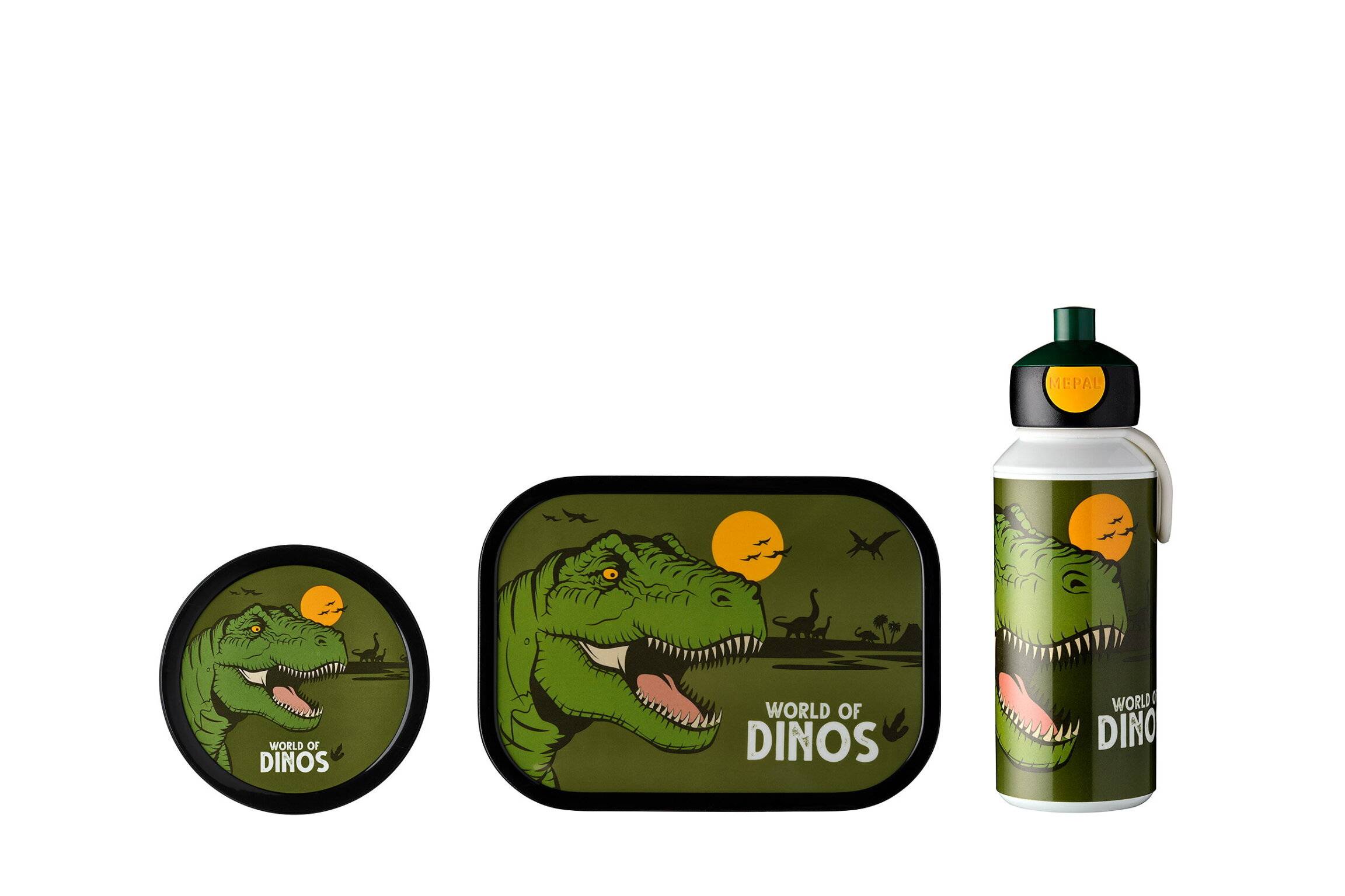Mepal | Campus Lunchset Dino | praktisches Set für Kinder | strapazierfähig & spülmaschinenfest | Dinosaurier-Design | perfekt für Schule & Ausfl?