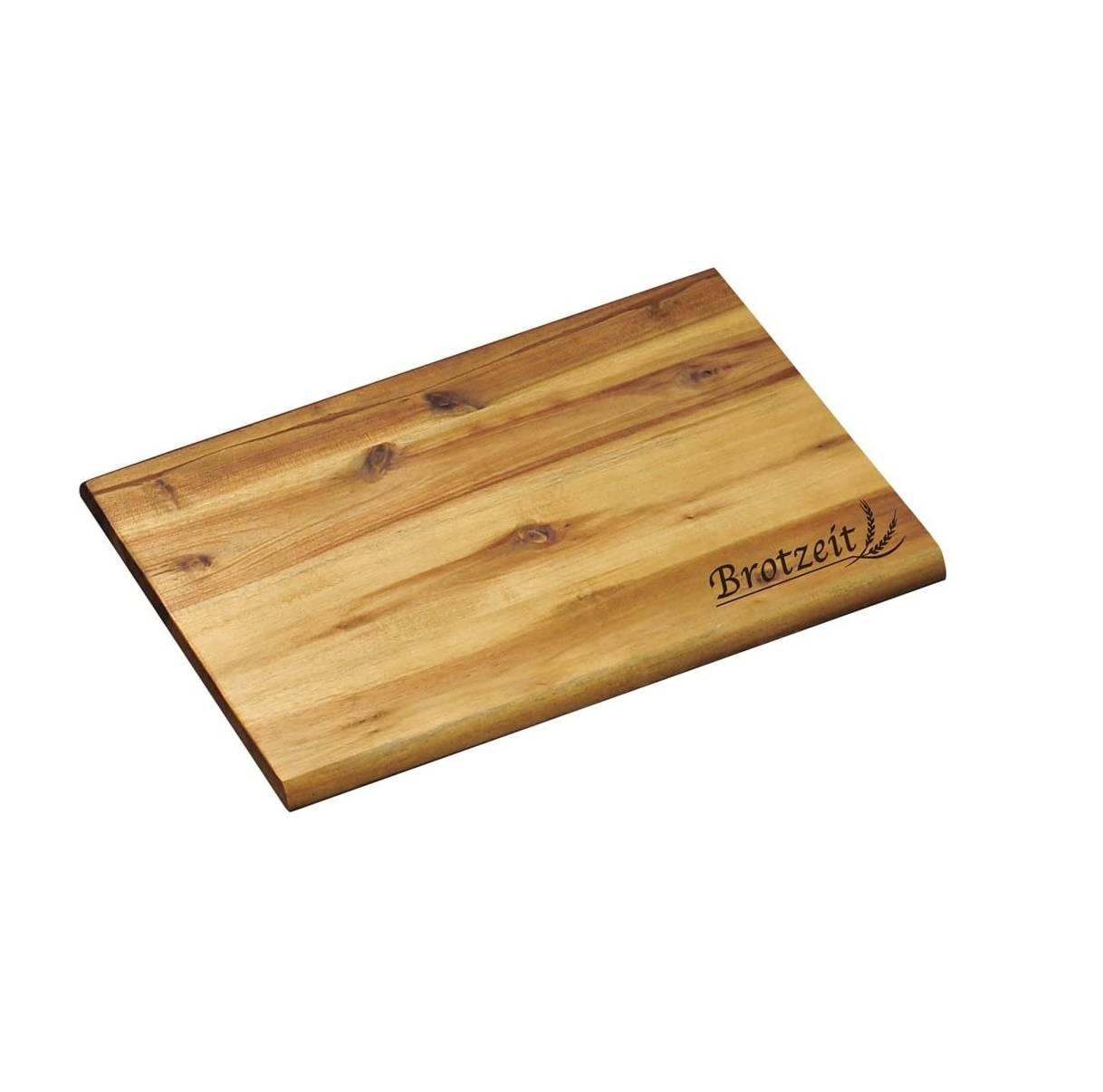 Kesper Brotzeitbrett 32 x 21 cm Akazie 5er Set extra groß mit Einbrand Brotzeit Essbrett Schneidbrett Frühstücksbrettchen