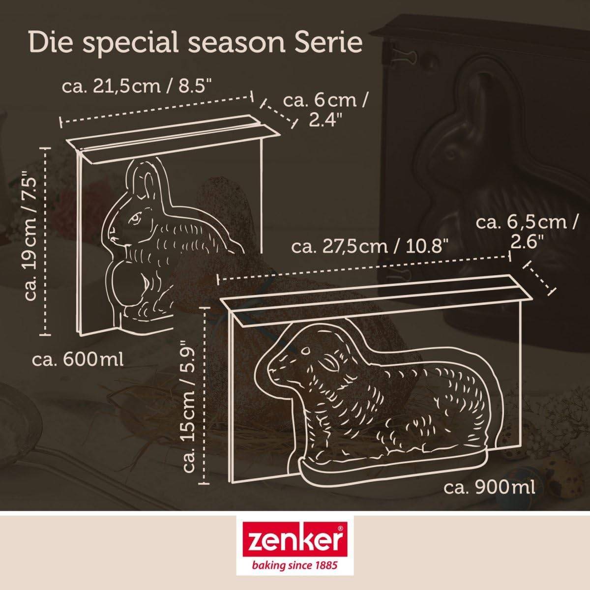 Zenker | Osterbackformen-Set Hase und Lamm | perfekte Osterüberraschung | antihaftbeschichtet | hochwertig & langlebig | leicht zu reinigen | ideal