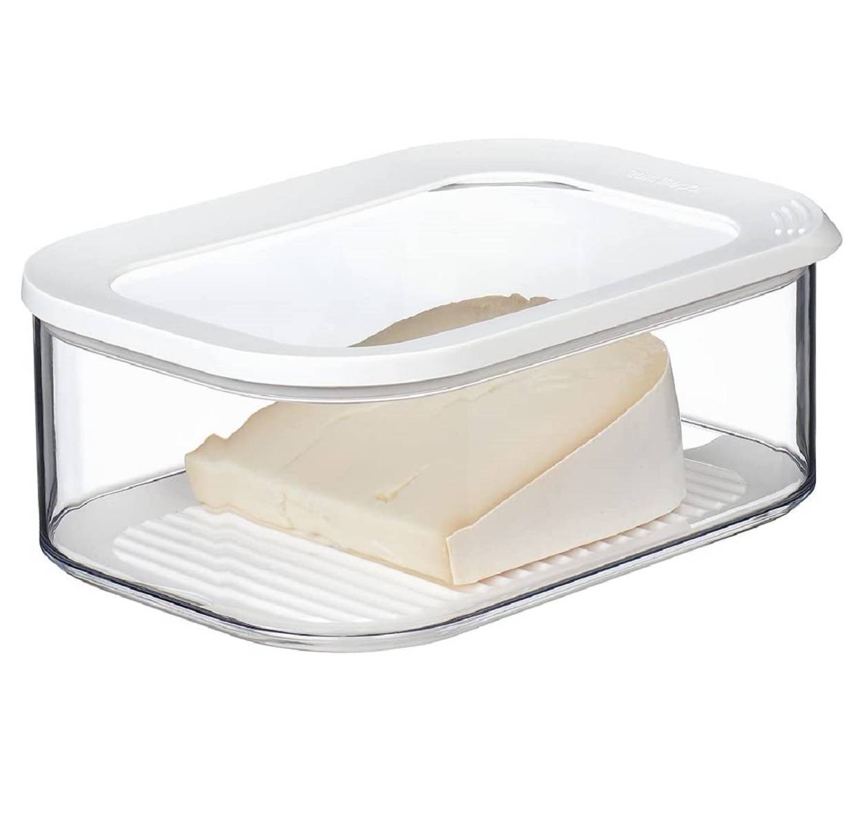 Mepal | Modula Kühlschrankdose für Käse | 2000 ml | transparent/weiß | 2 Stück | luftdicht verschließbar | ideal für Aromaschutz und Frische |