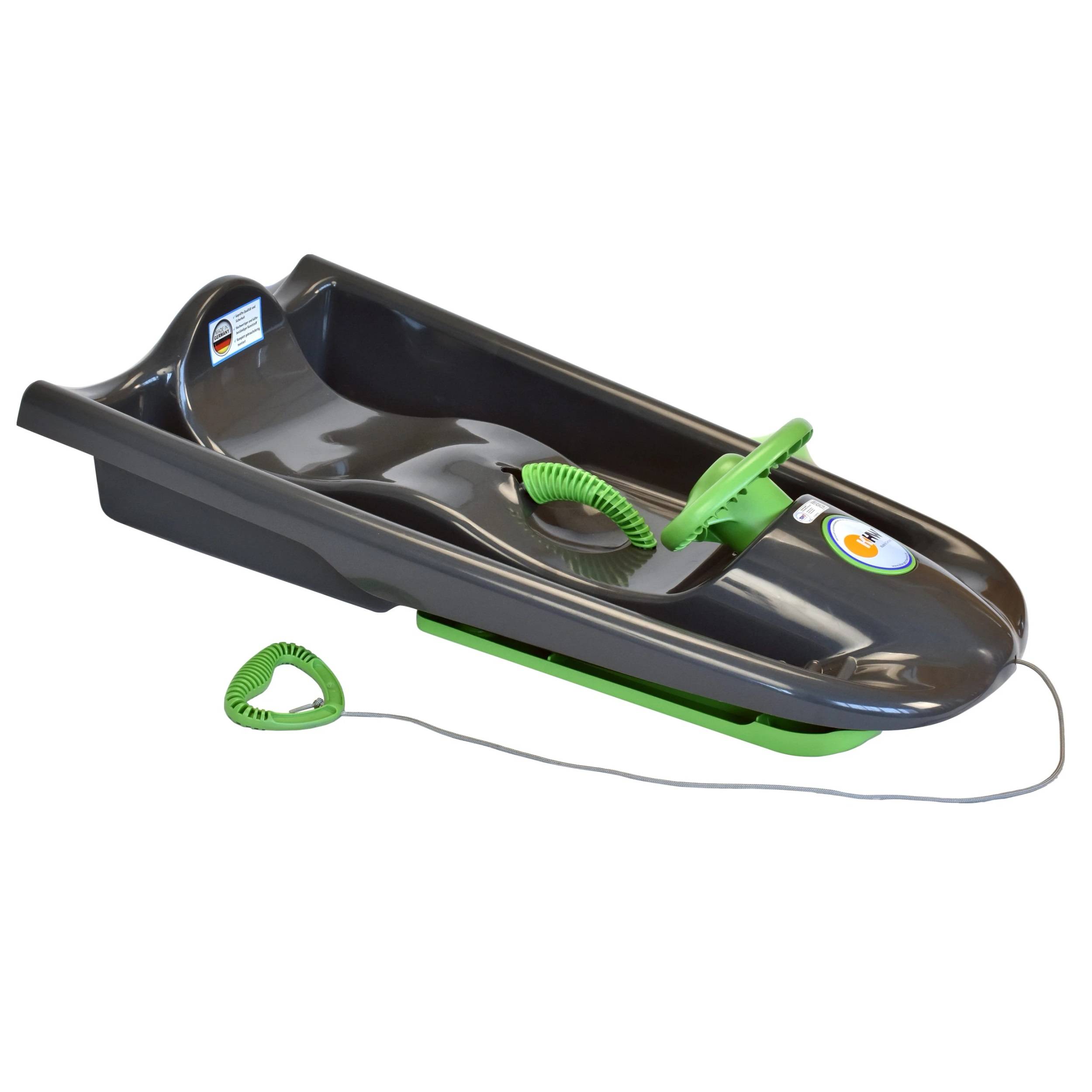 KHW | Snow Flyer Lenkbob | anthrazit | ergonomische Handgriffe | robuster Rahmen | ultraleichtes Gewicht | ideal für Abenteuer im Schnee