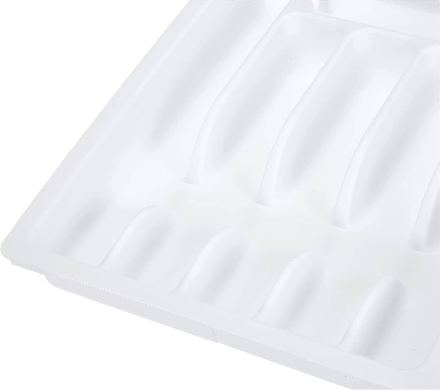 Kesper 30086 Besteckkasten ausziehbar, Kunststoff, Maße: 29 -50 cm x 38 x 6.5 cm, weiß