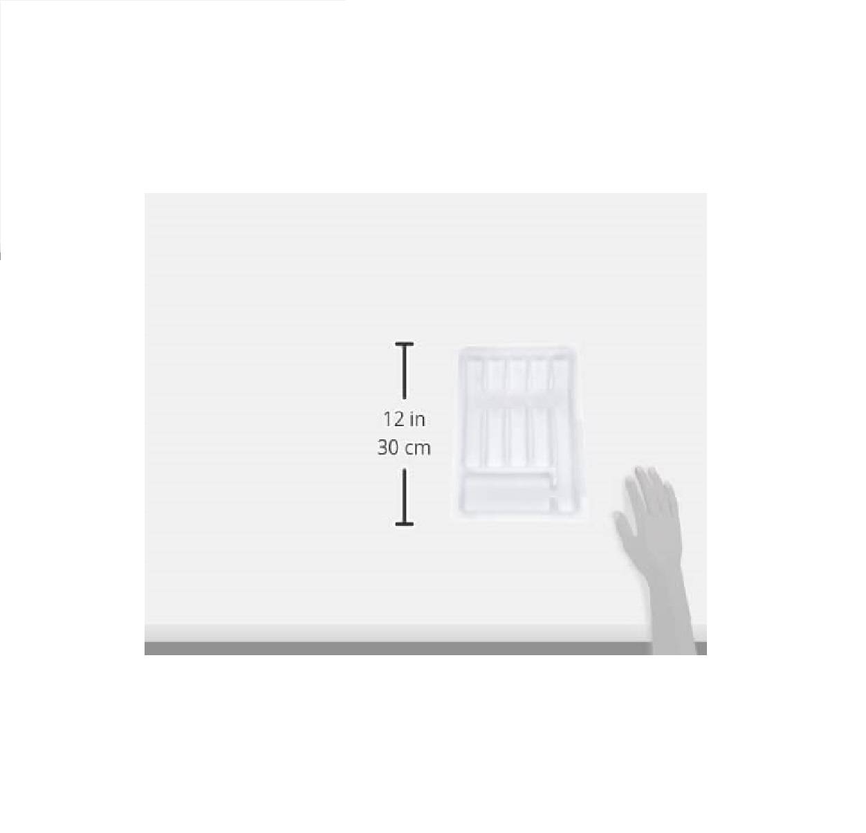 Kesper 30086 Besteckkasten ausziehbar, Kunststoff, Maße: 29 -50 cm x 38 x 6.5 cm, weiß