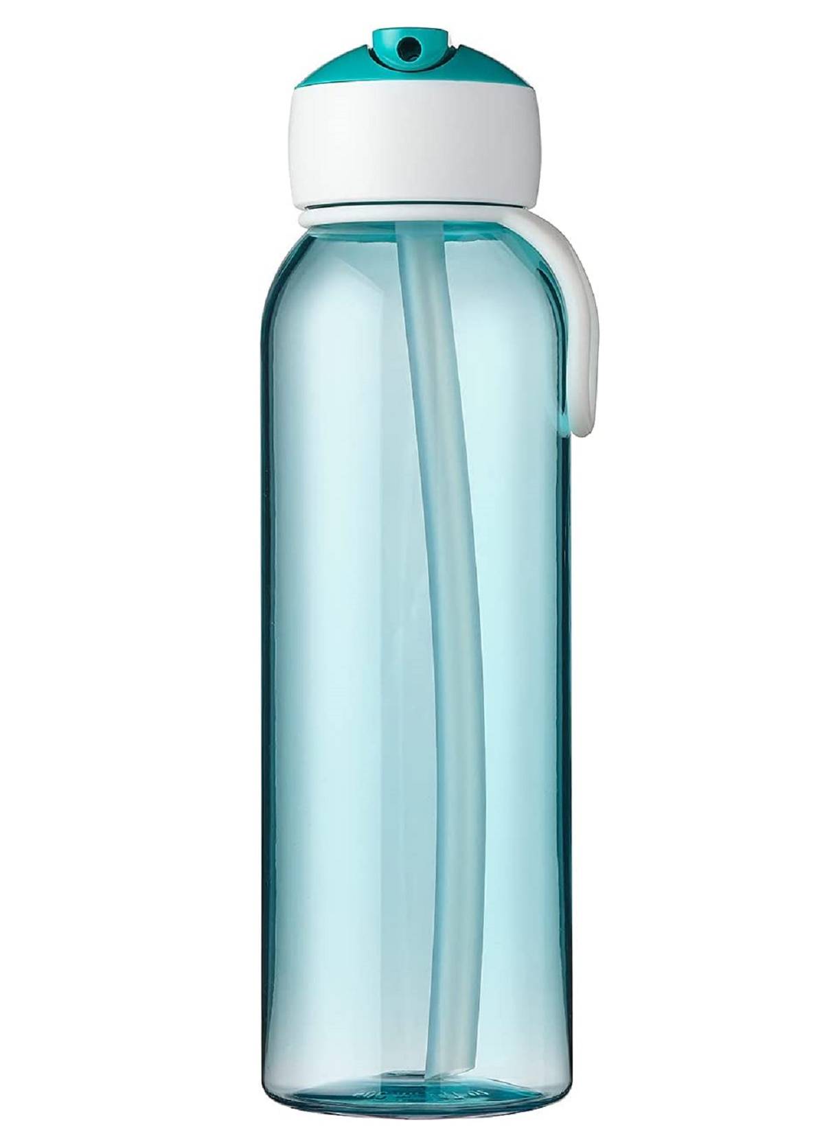 Mepal – Trinkflasche mit Strohhalm Campus Flip-up 500 ml türkis – Wasserflasche für Kinder mit Strohhalm– kohlensäuregeeignet – auslaufsich