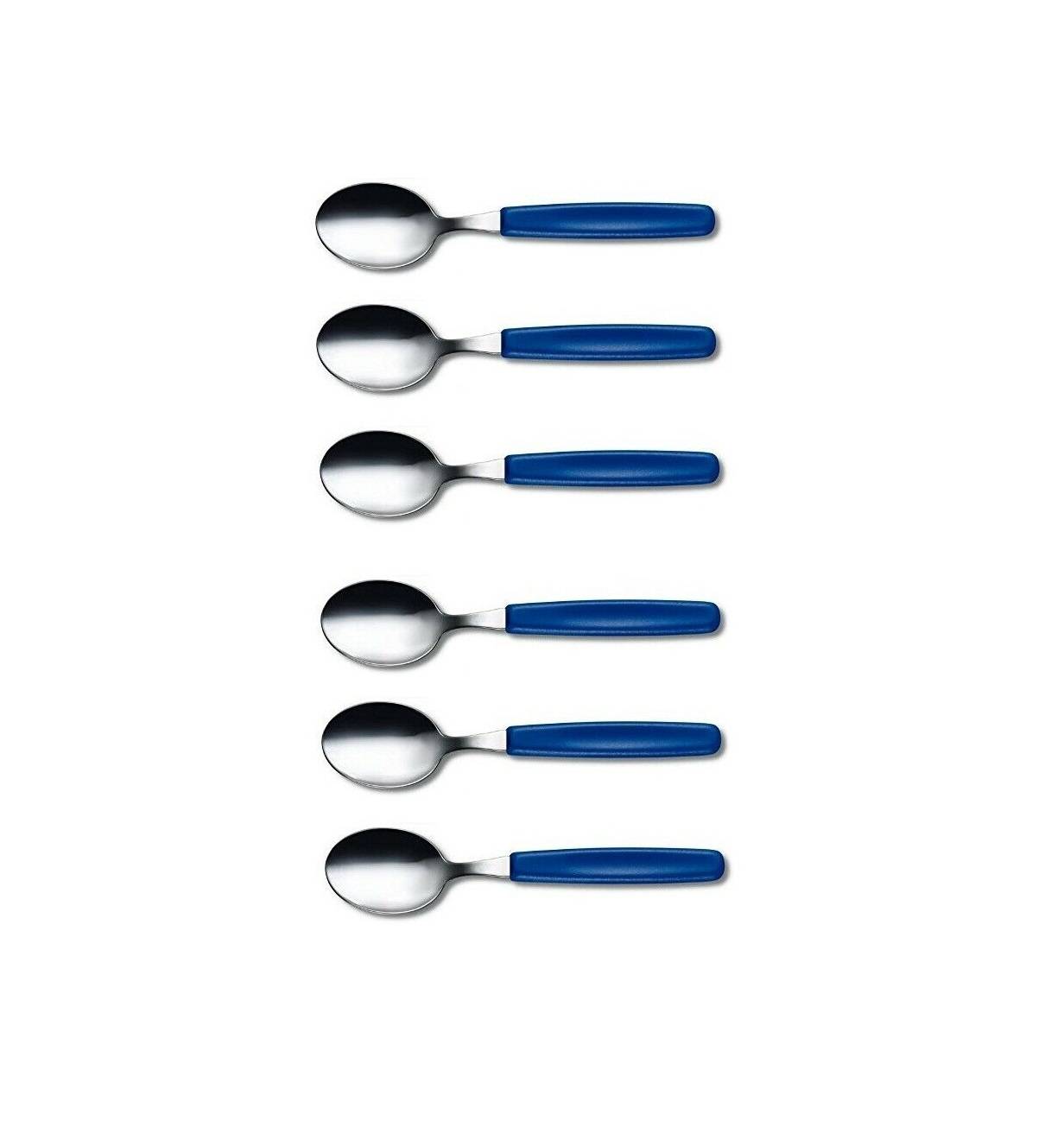 6 Stück Victorinox Tafellöffel Esslöffel Set Edelstahl Blau