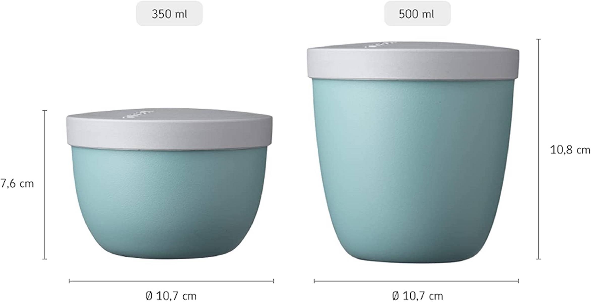 Mepal Snackpot Ellipse Weiß – 500 ml praktischer Behälter zur Aufbewahrung und für Transport von Lebensmittel – tiefkühltauglich – spülmasc