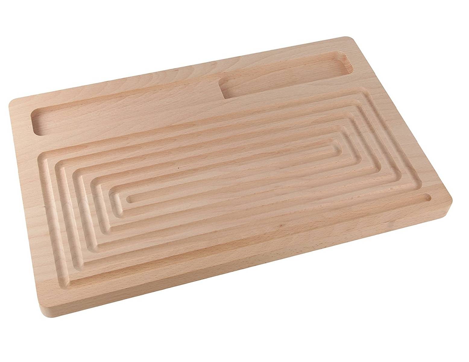 Fackelmann Brotschneidbrett, Buche-Schneidbrett, bruch- und schnittfestes Holz-Brettchen (Farbe: Braun), Menge: 1 Stück