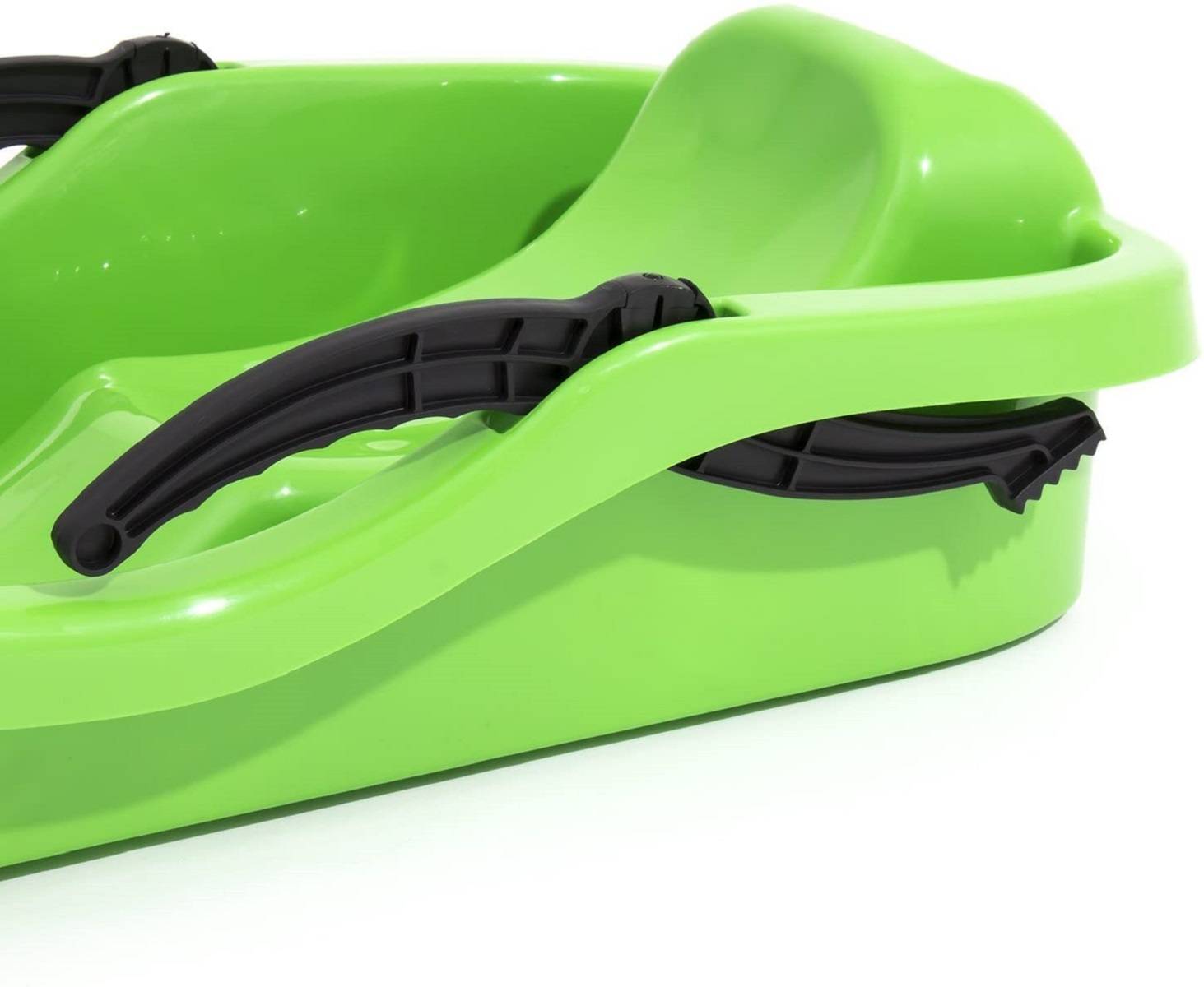 Neustanlo | Bob Schlitten | ergonomische Bremsen | robuster Kunststoff | inkl. Zugseil | Farbe: Grün | ideal für Winterspaß